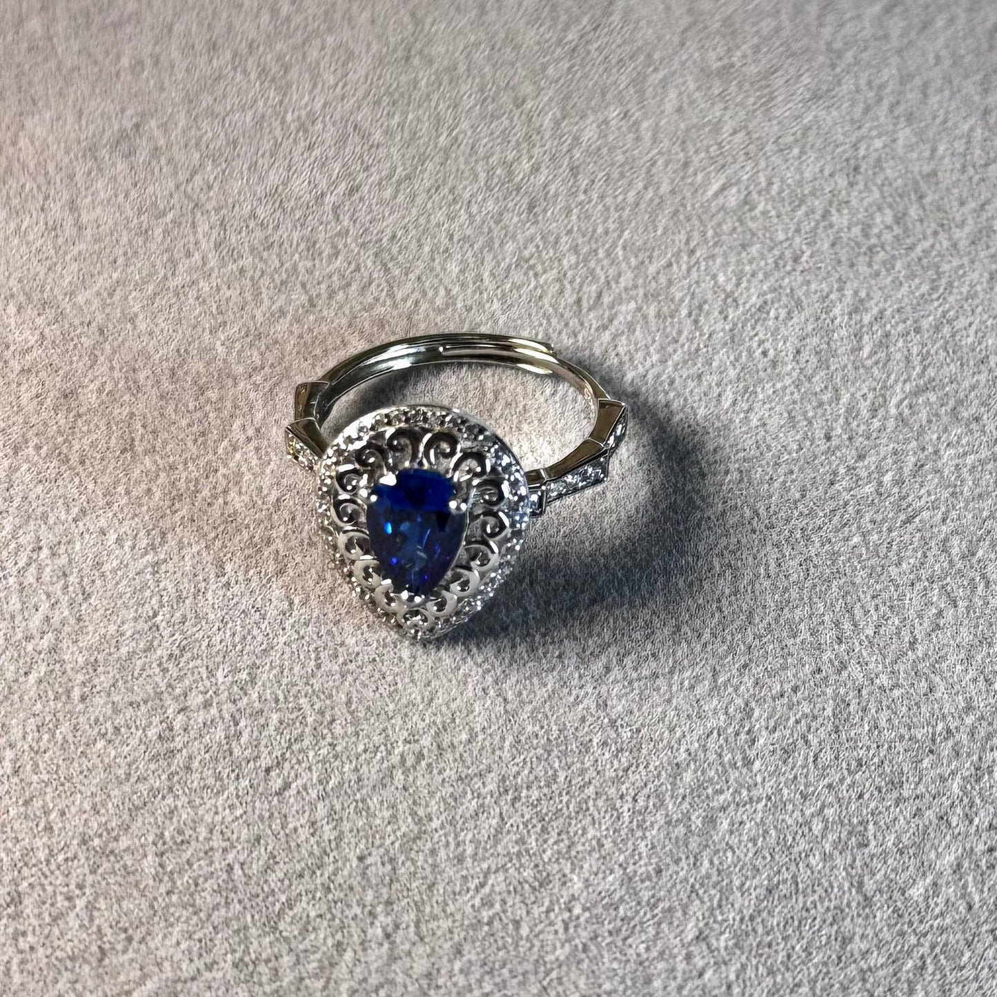 Sapphire Removable Head Fidget Ring 925 Sterling Silver