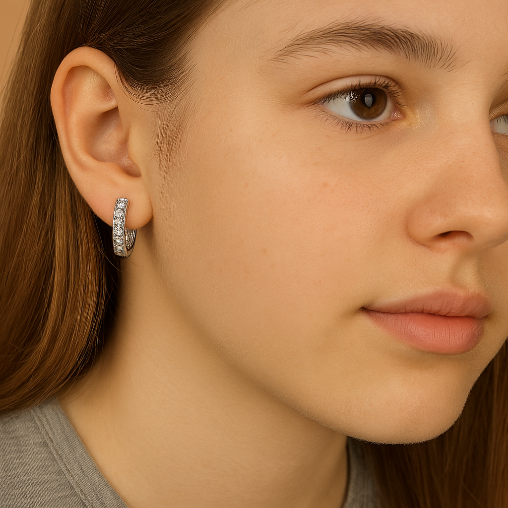 925 Sterling Silver Hypoallergenic Rectangular Hoop Earrings