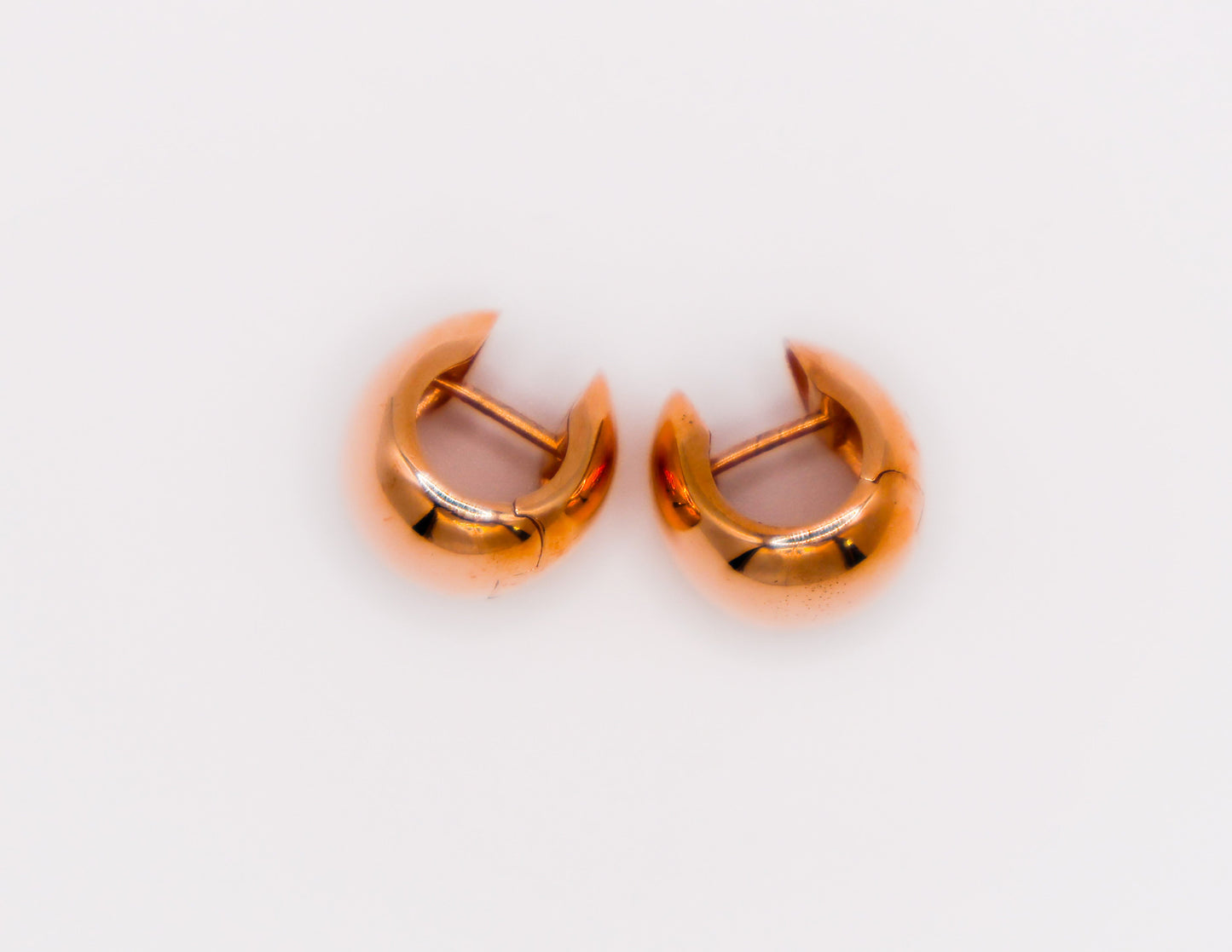Rose Gold Peanut-Shaped Earrings Italian Made Le Reussi