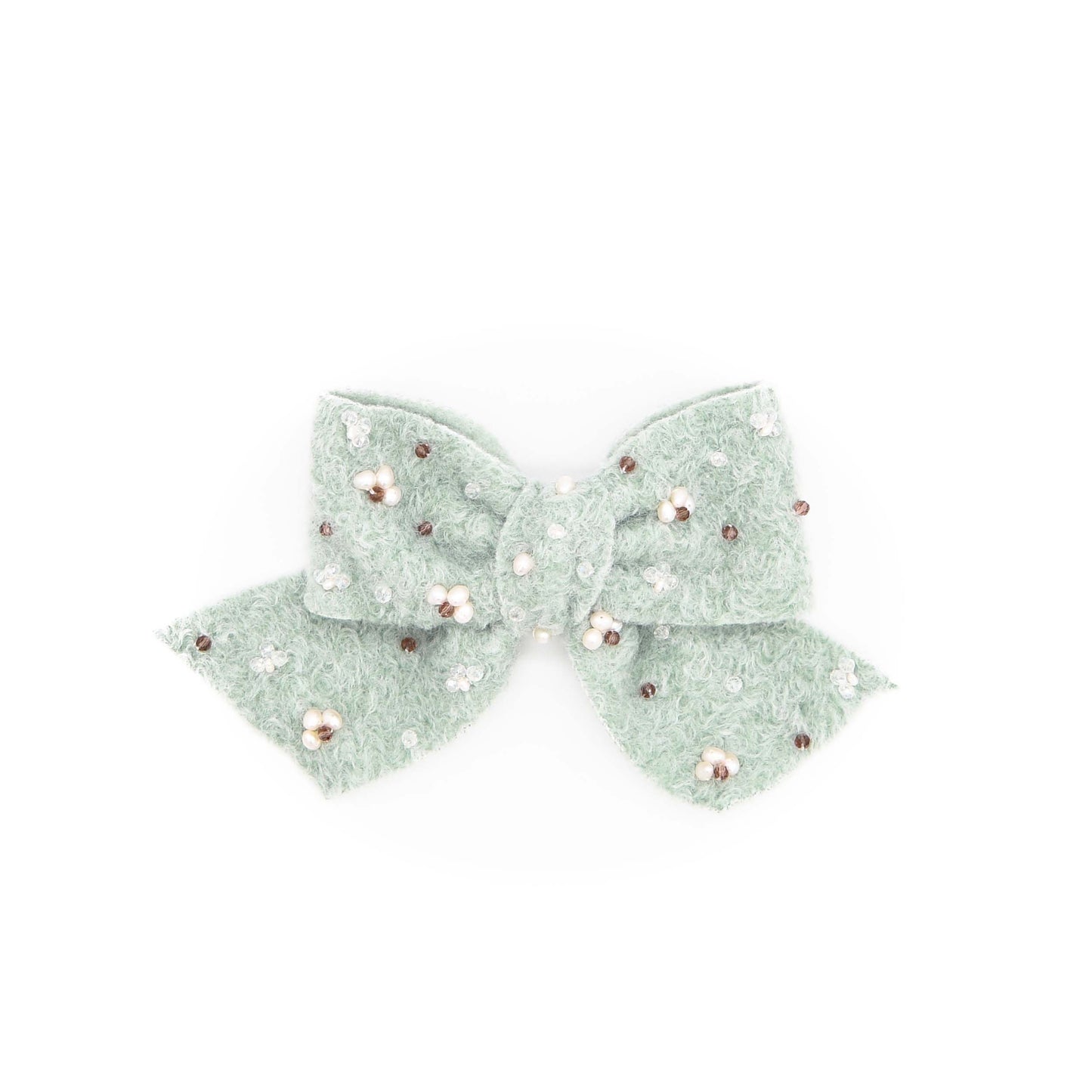 Mint Color Soft Faux Woolen Sophia Hair Bow ADIBA