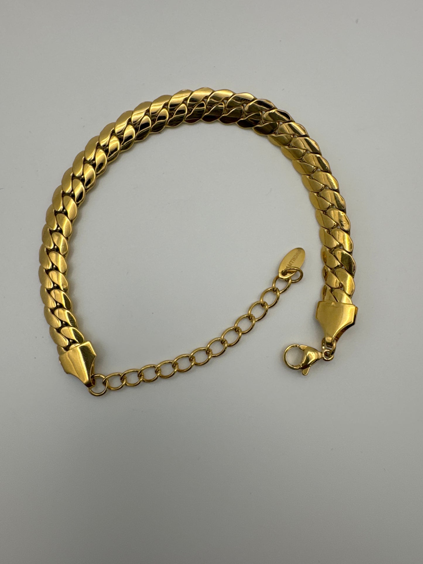 Hypoallergenic Gold Chain Cuban Bracelet Nickel Free Stainless Steel Jewelry