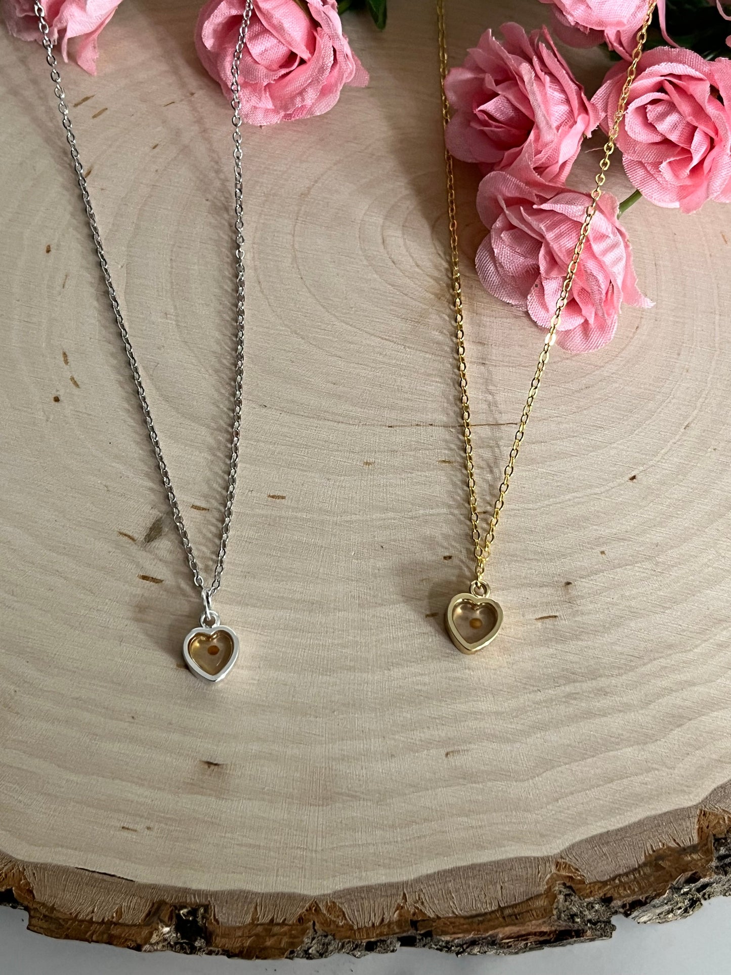 Mustard Seed Heart Necklace in Gold and Silver – Christian Faith Jewelry for Women