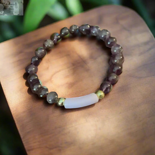 Natural 8mm Amethyst Healing Gemstone Bracelet