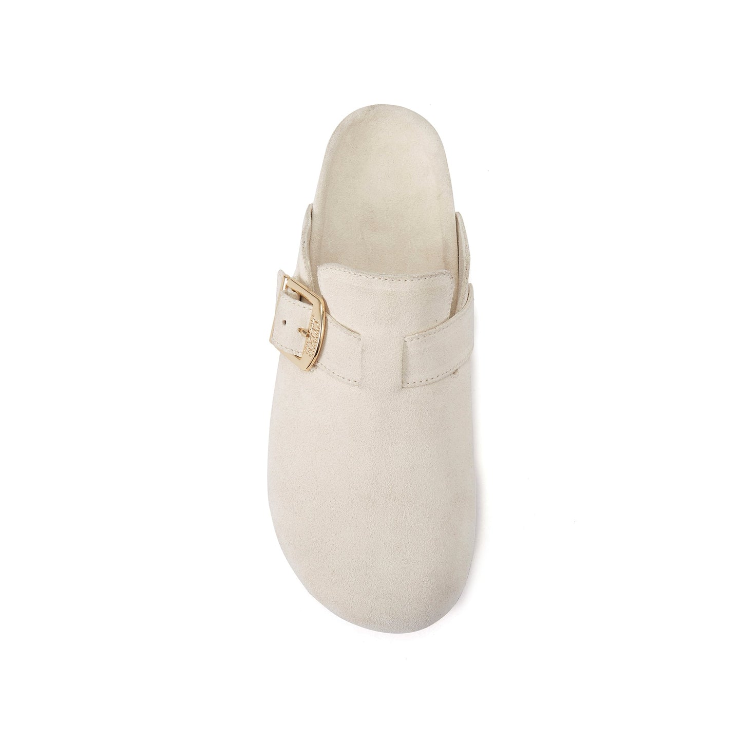 Clog Style Slip On Sandal Soft Suede BERGEN CREAM Australia Luxe Collective
