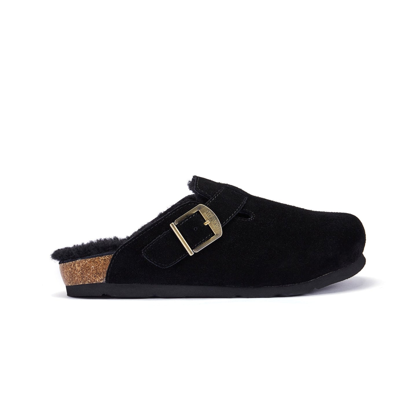 Berlin Black Suede Clog Slip On Shoe