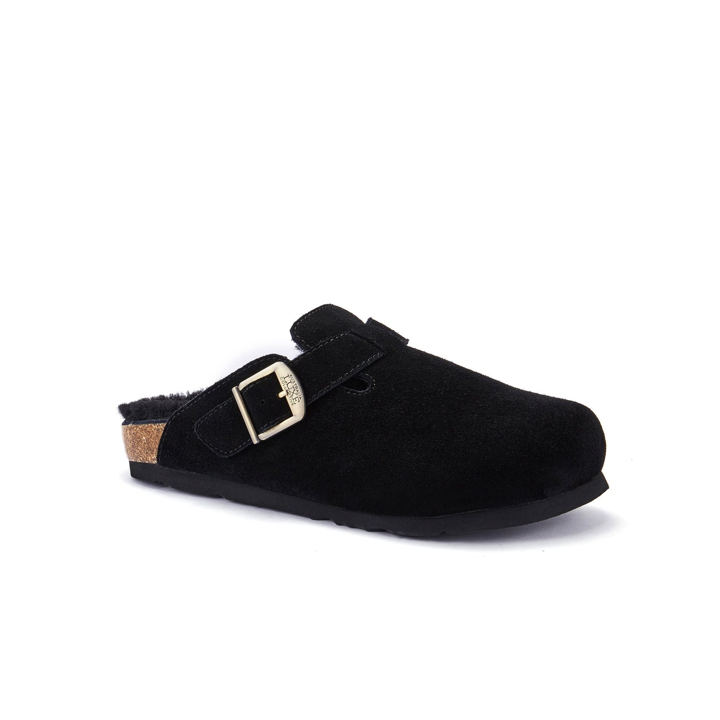 Berlin Black Suede Clog Slip On Shoe