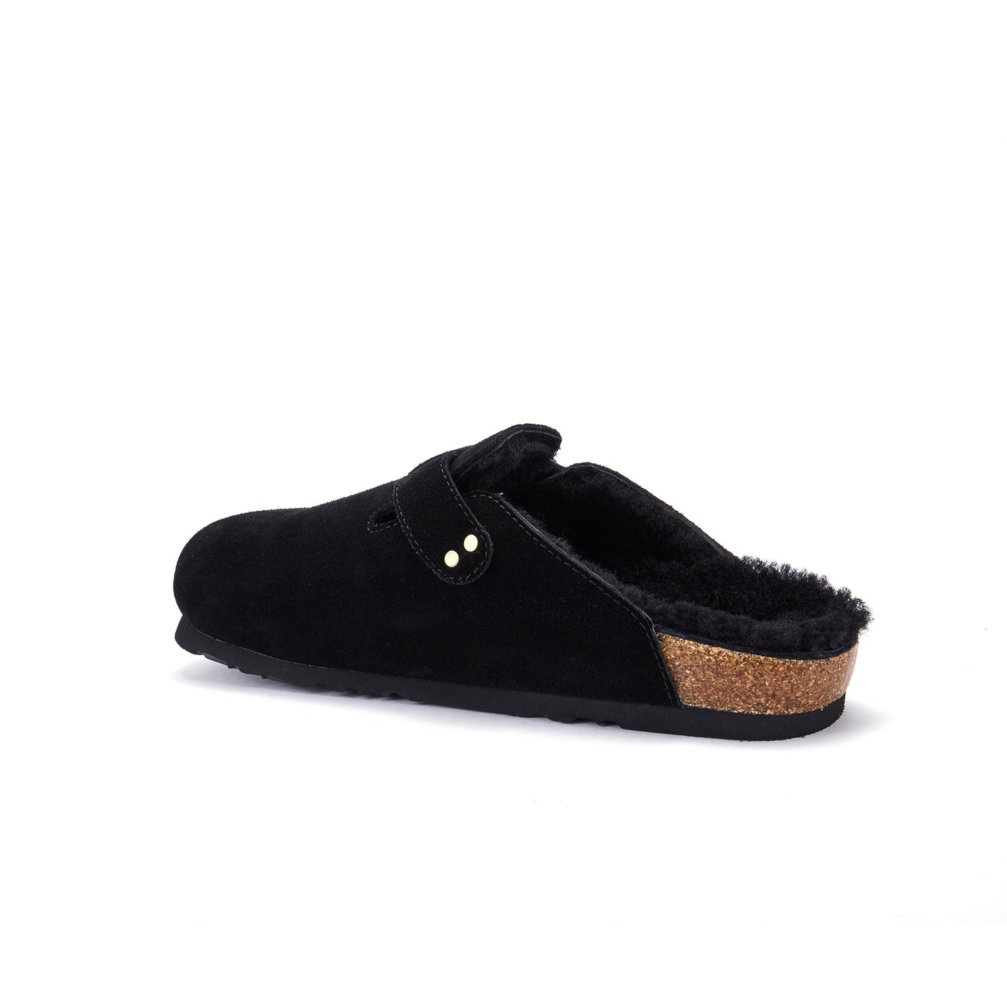 Berlin Black Suede Clog Slip On Shoe