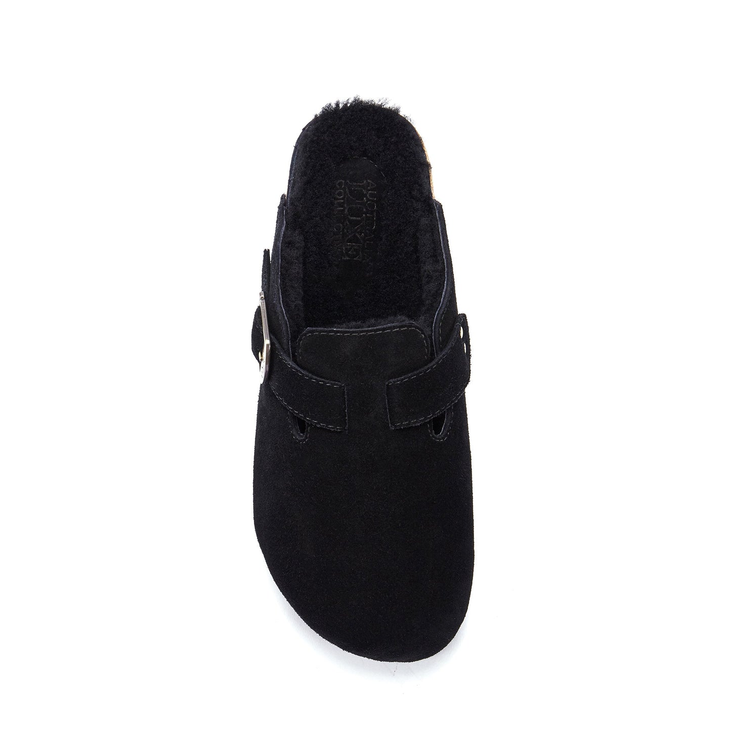 Berlin Black Suede Clog Slip On Shoe
