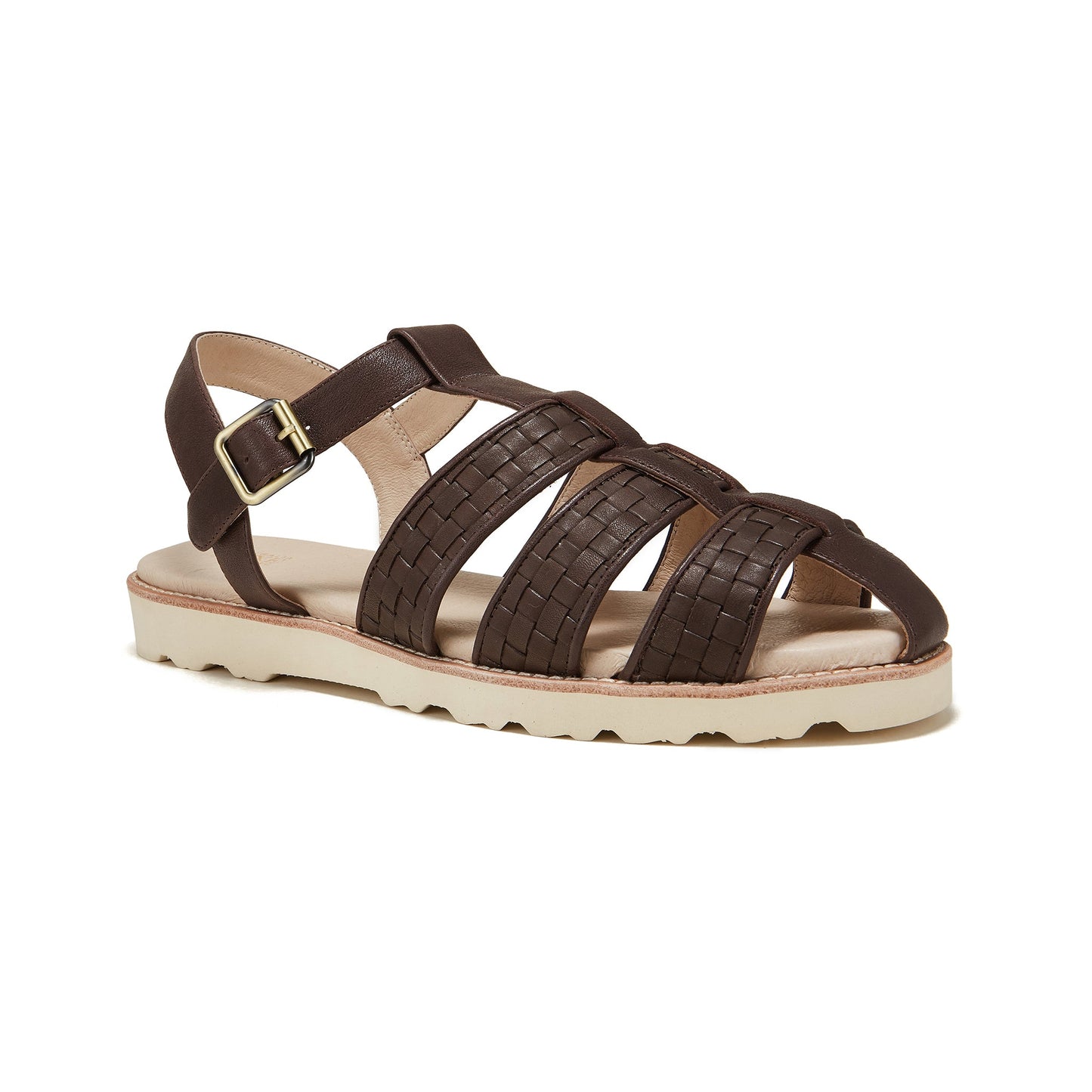 Soft Leather Woven Buckle Up Mens Sandal MENS ALLATSEA BEVA