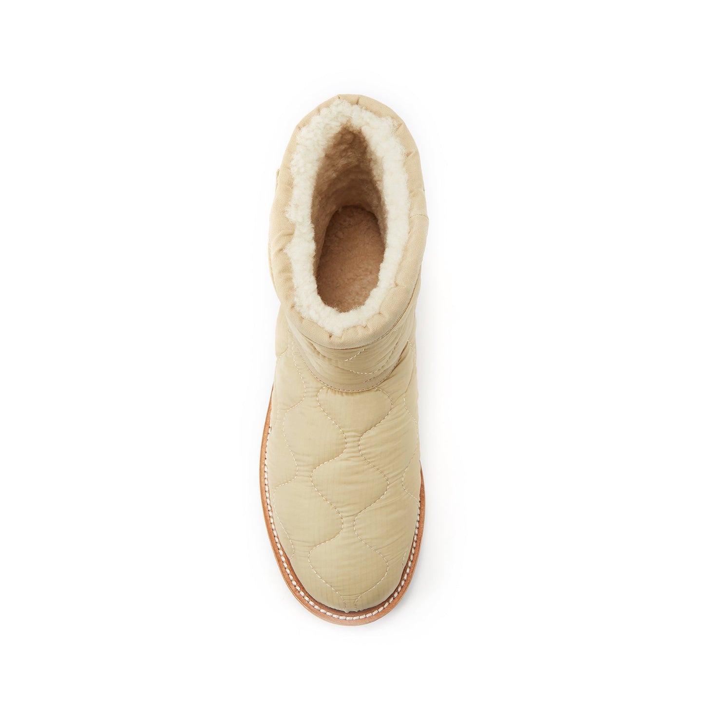 Ankle Height Nylon Quilted Blitz Boot with Shearling Lining BLITZ SAND