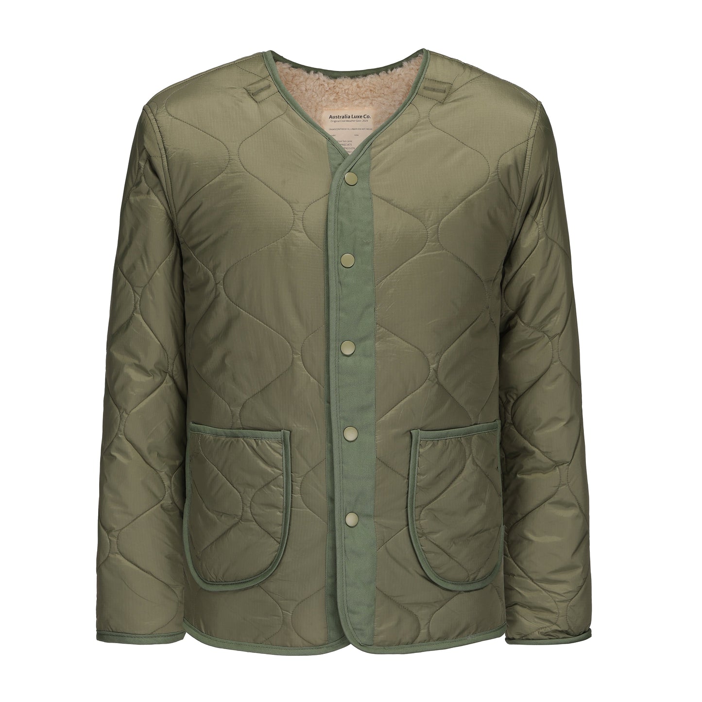 Reversible Quilted Jacket Olive BRIGADE OLIVE