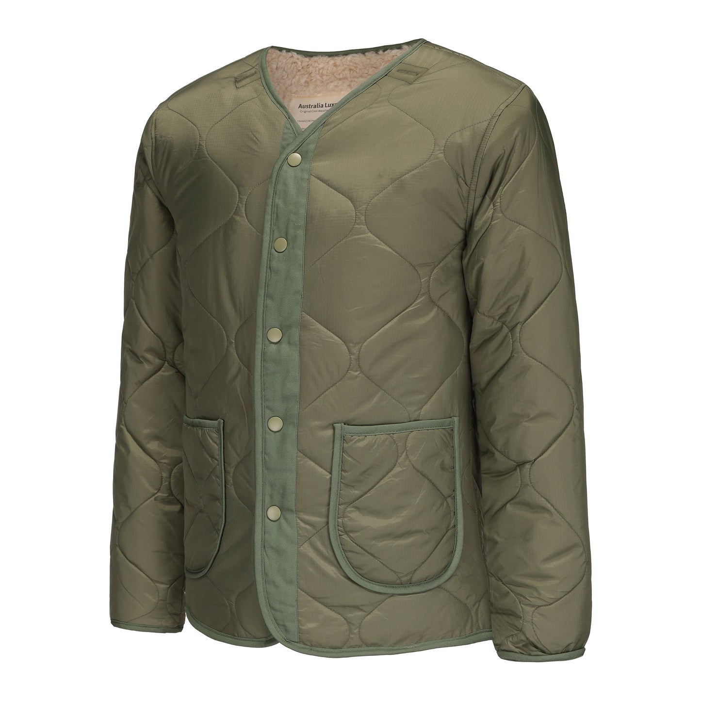 Reversible Quilted Jacket Olive BRIGADE OLIVE