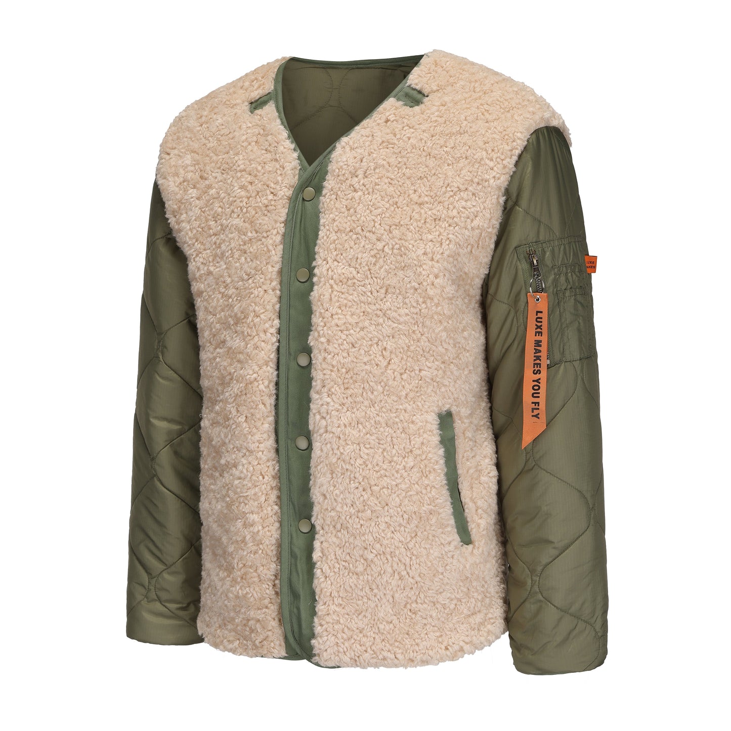 Reversible Quilted Jacket Olive BRIGADE OLIVE