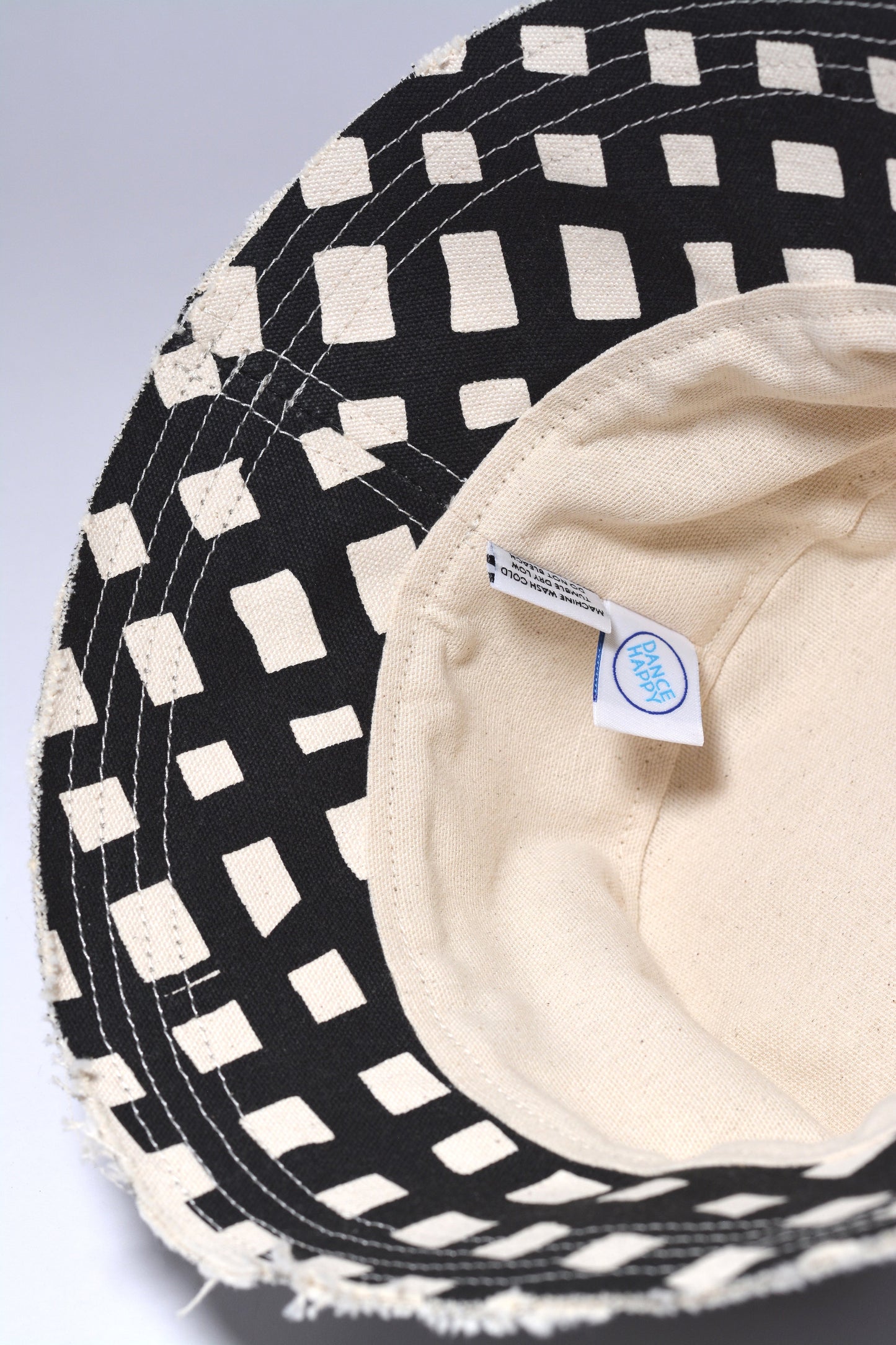 Grid Cotton Canvas Bucket Hat Eco-Friendly Screenprinted