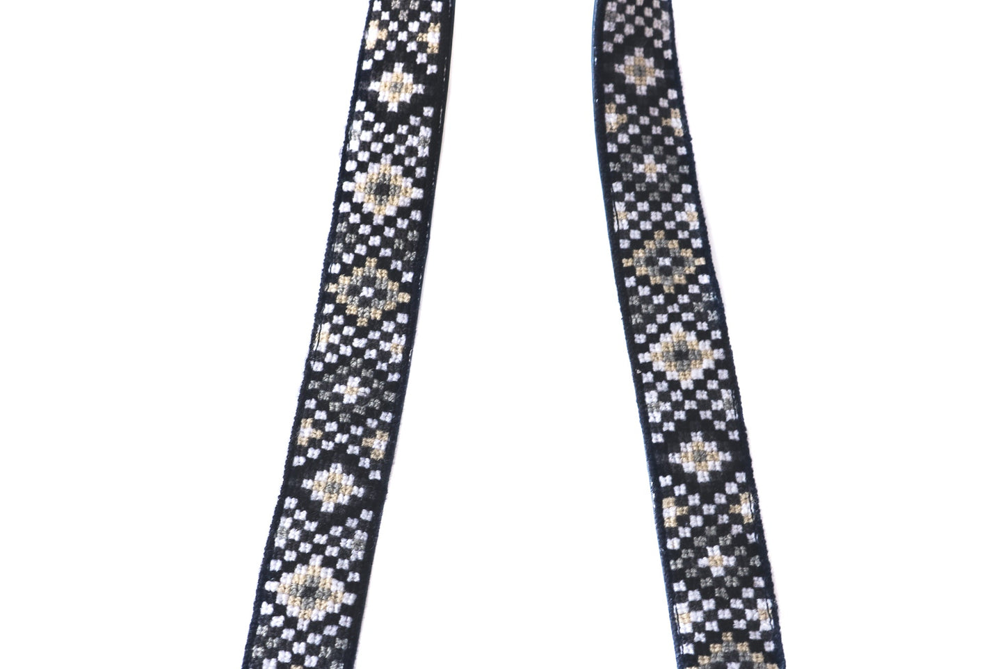 Mai Woven Black & White Leather Bag Strap Tin Marin