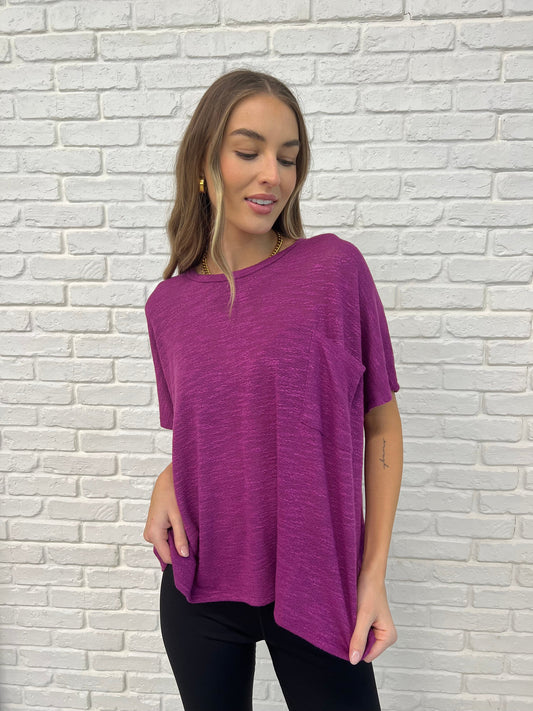 Basically Flowing Dolman Sleeve Top Lt Plum Basically Flowing