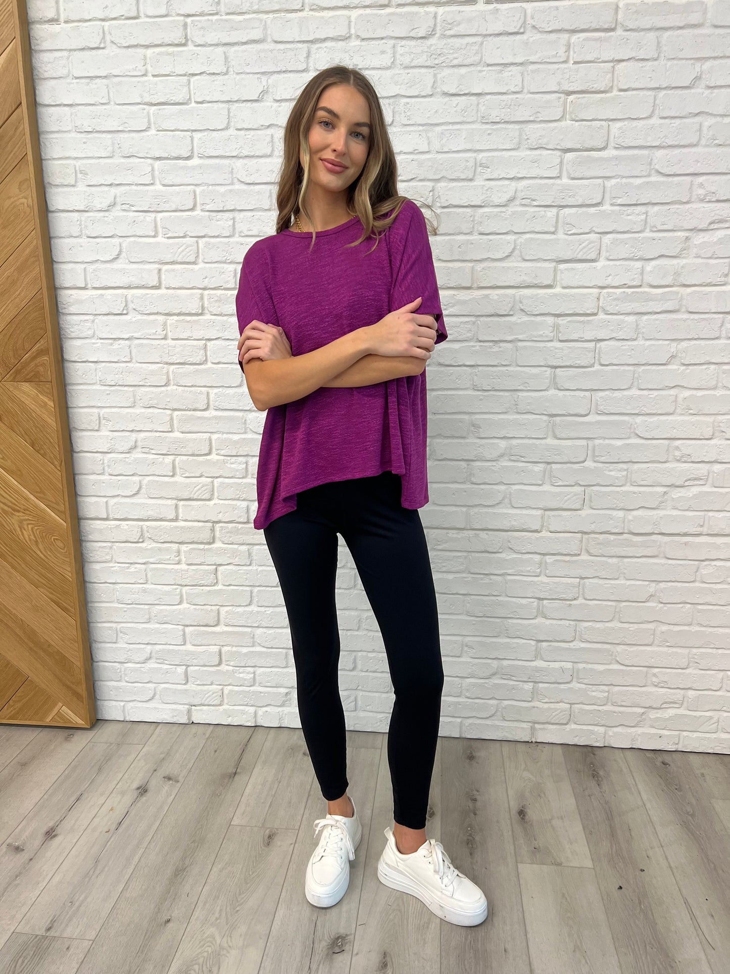 Basically Flowing Dolman Sleeve Top Lt Plum Basically Flowing
