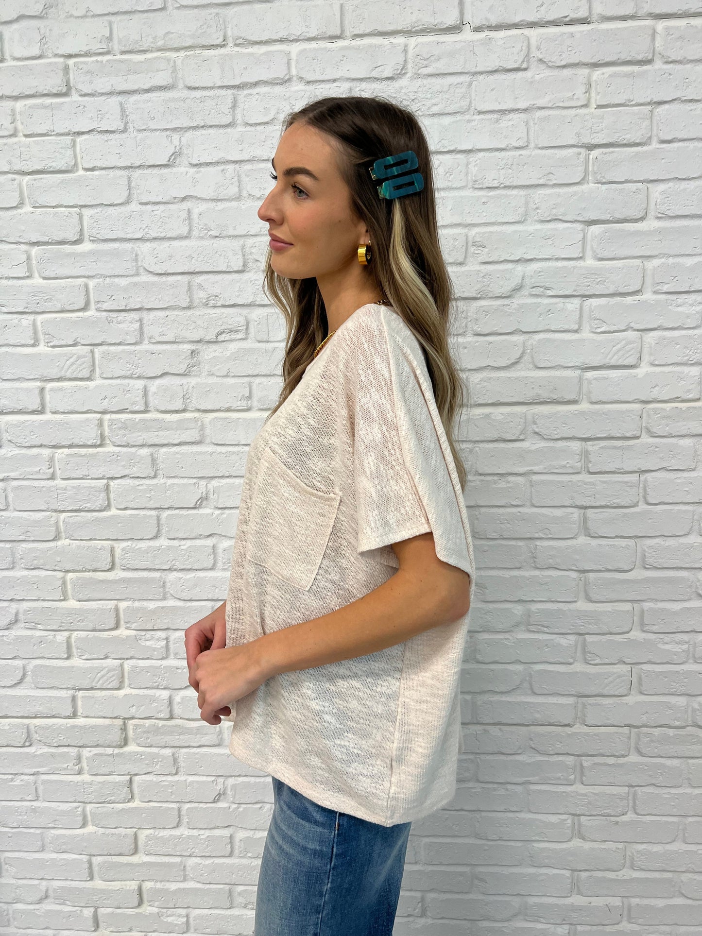 Basically Flowing Sand Beige Dolman Sleeve Top