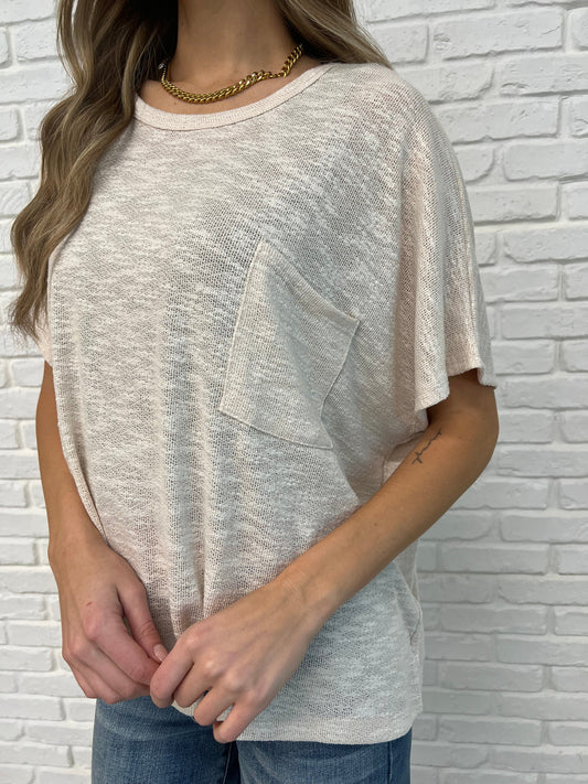 Basically Flowing Sand Beige Dolman Sleeve Top