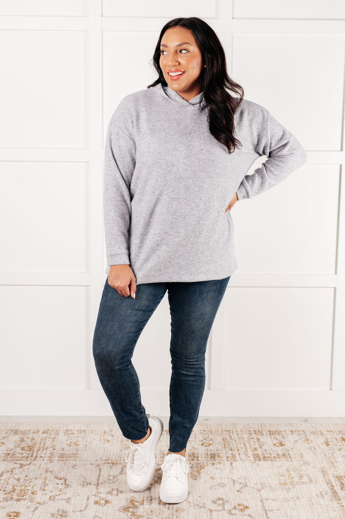 Basically My Favorite Hooded Pullover Heather Grey Pullover Sweet Rae's Boutique