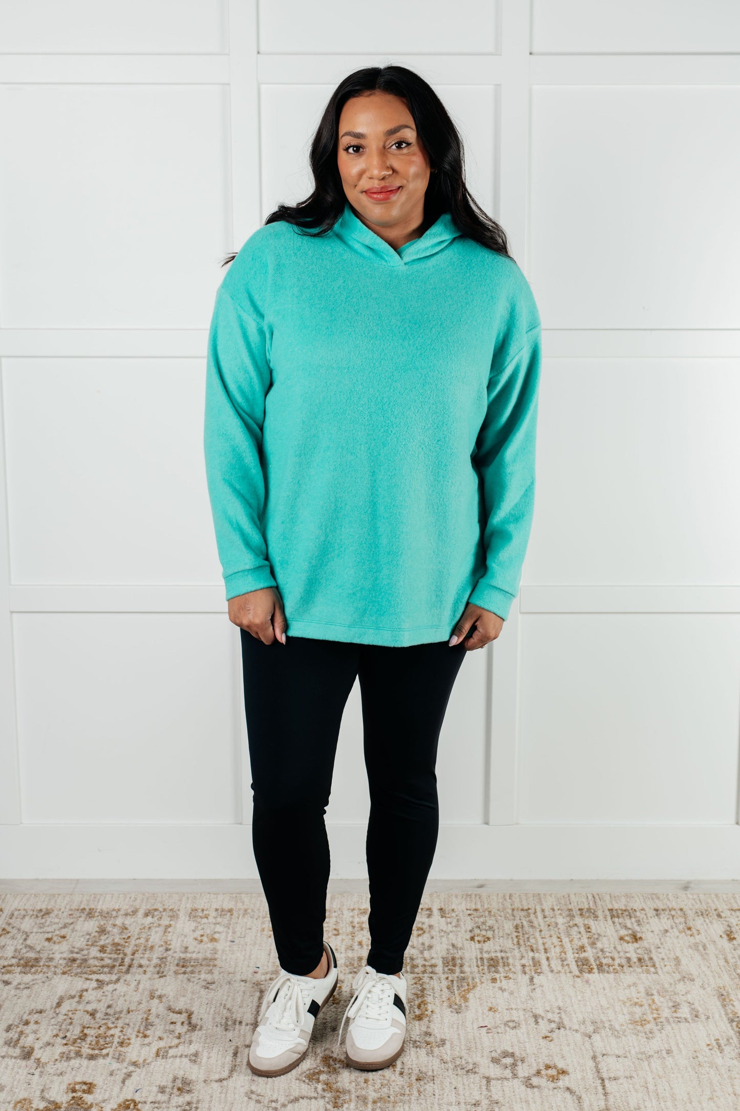 Turquoise Hooded Pullover Basically My Favorite Sweet Rae's Boutique