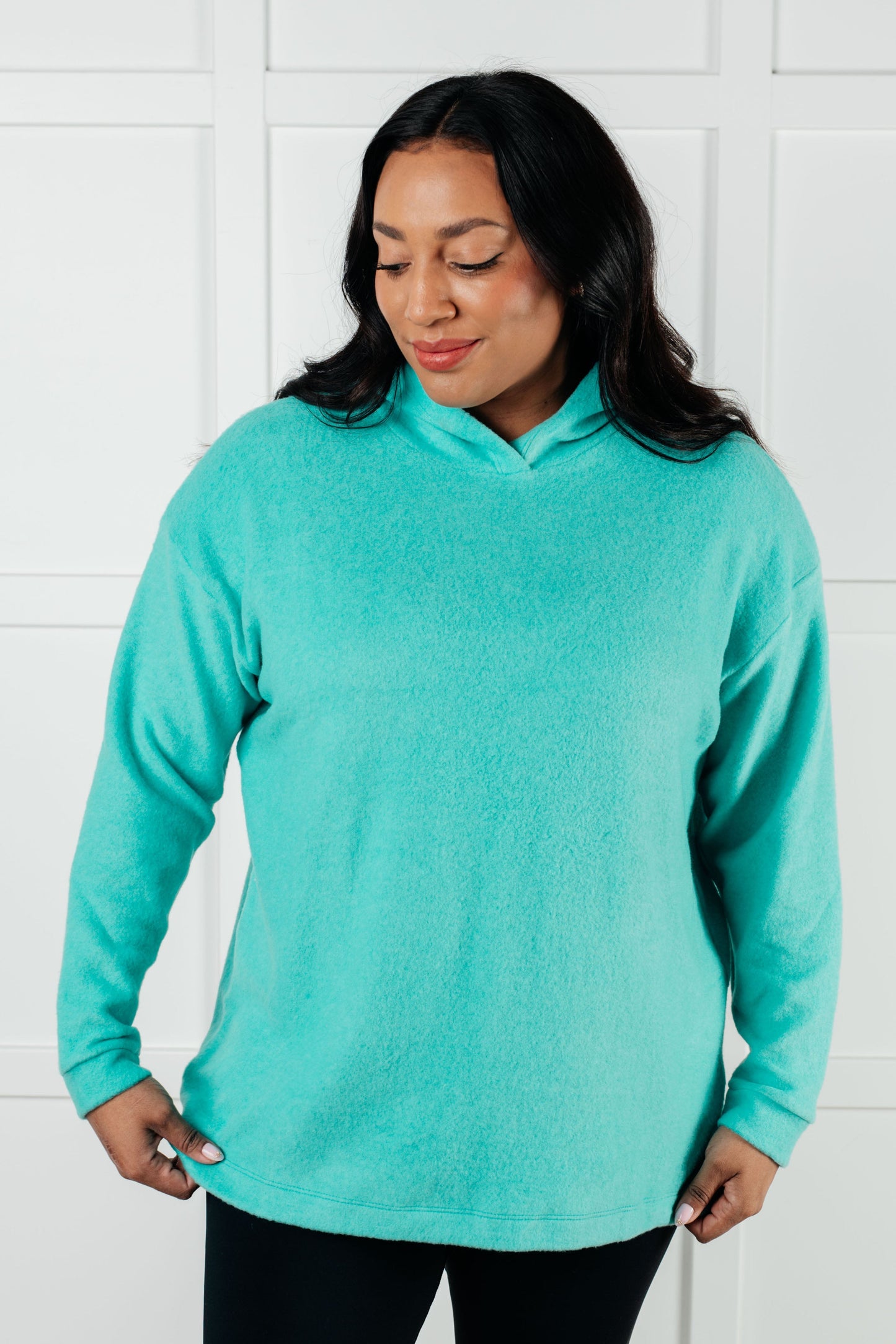 Turquoise Hooded Pullover Basically My Favorite Sweet Rae's Boutique