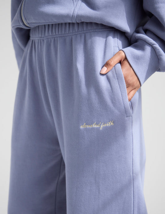 Plum Wide Leg Sweatpant 100% Cotton Basics