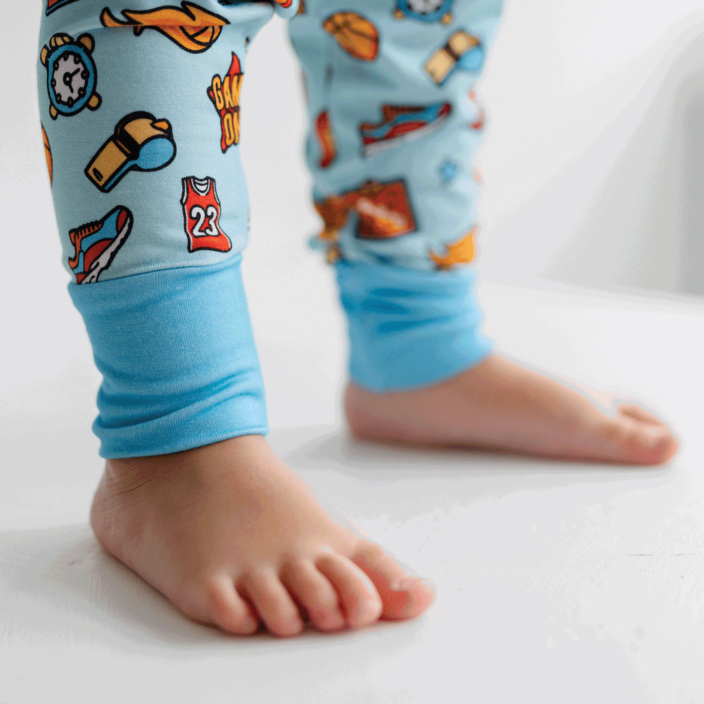 Basketball Two-Piece Pajama Set Bamboo Fabric Kids Sleepwear