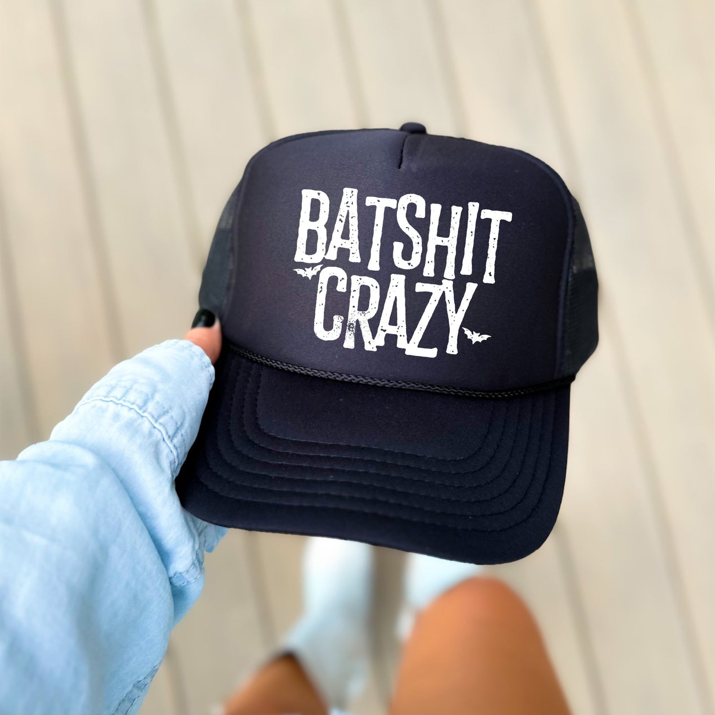 Batshit Crazy, Sassy, Funny, Halloween, Black Snapback Trucker Hat