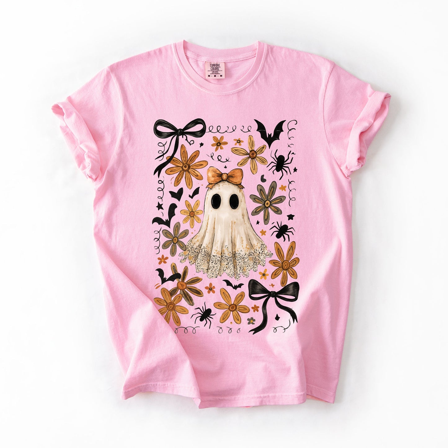 Beautiful Halloween, Bows, Bats, Flowers, Comfort Colors T-Shirt