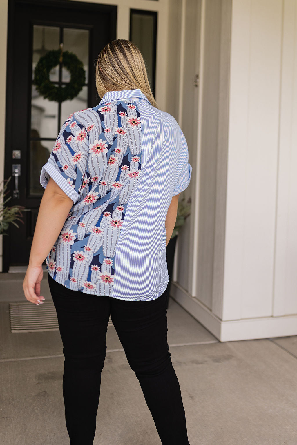 Best Of Both Worlds Mixed Print Button Down Top Sweet Rae's Boutique