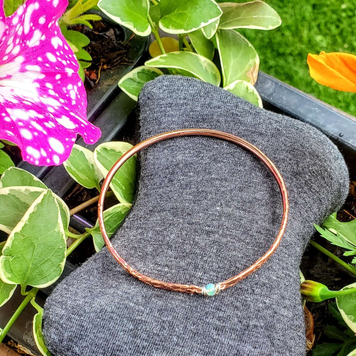 Copper Ethiopian Opal Brides Bangle by Alexa Martha
