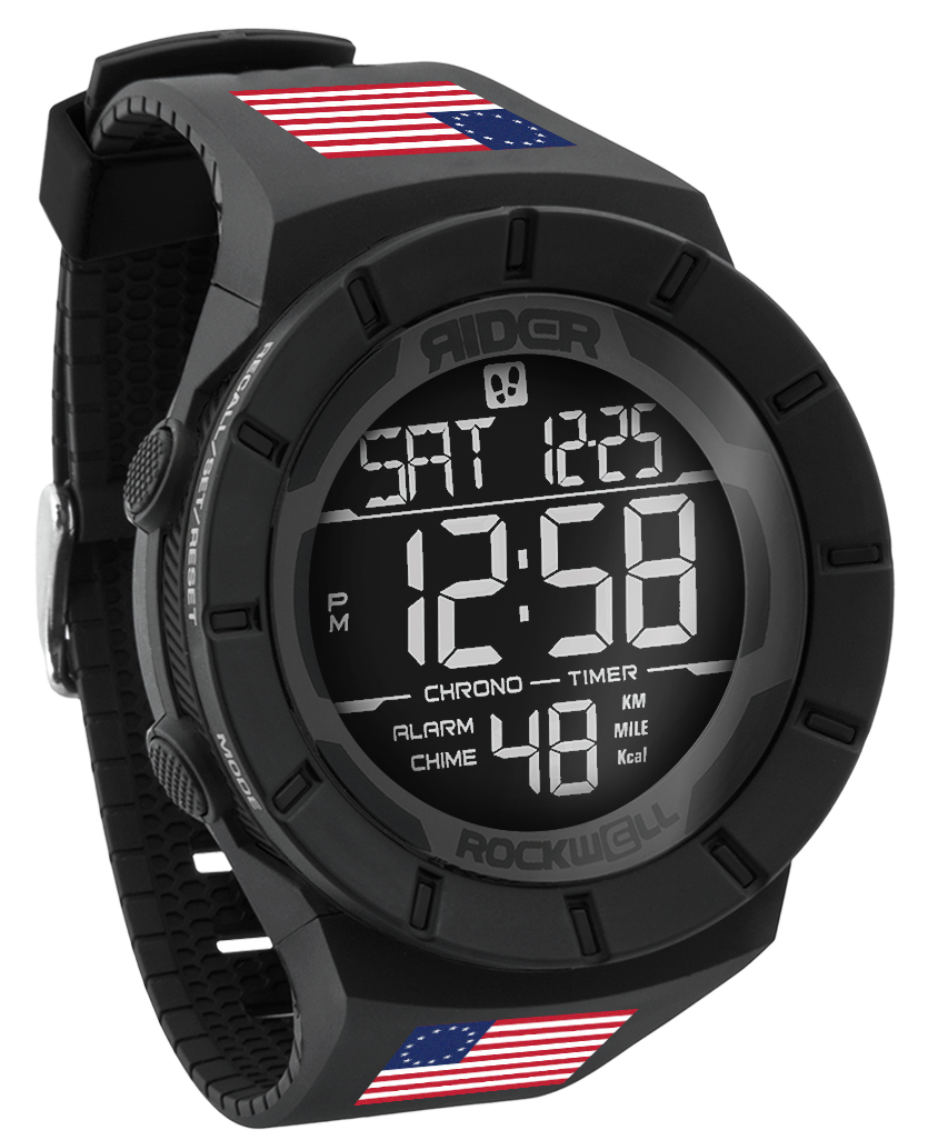 Coliseum Fit Betsy Ross Edition Phantom Black Digital Watch Rockwell Time