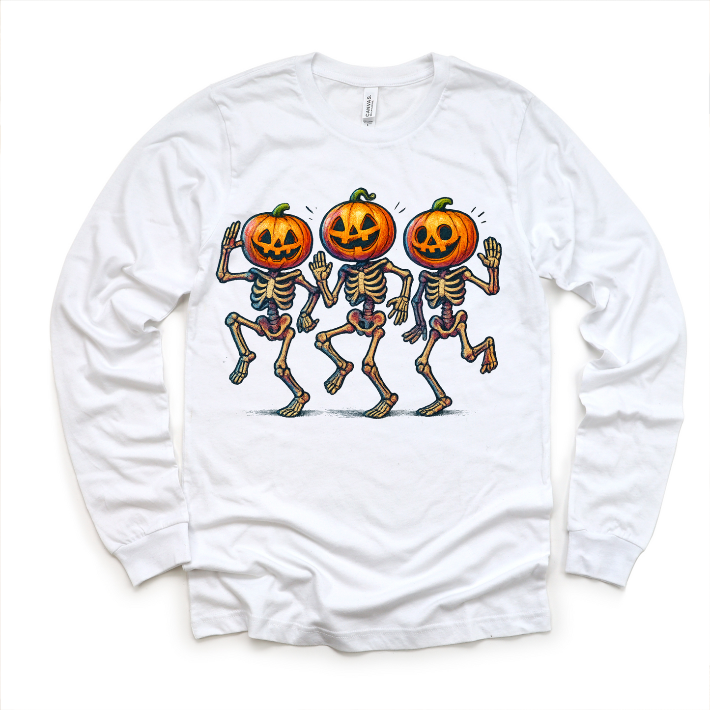 Dancing Skeleton pumpkin Heads Shirt - Halloween Tee
