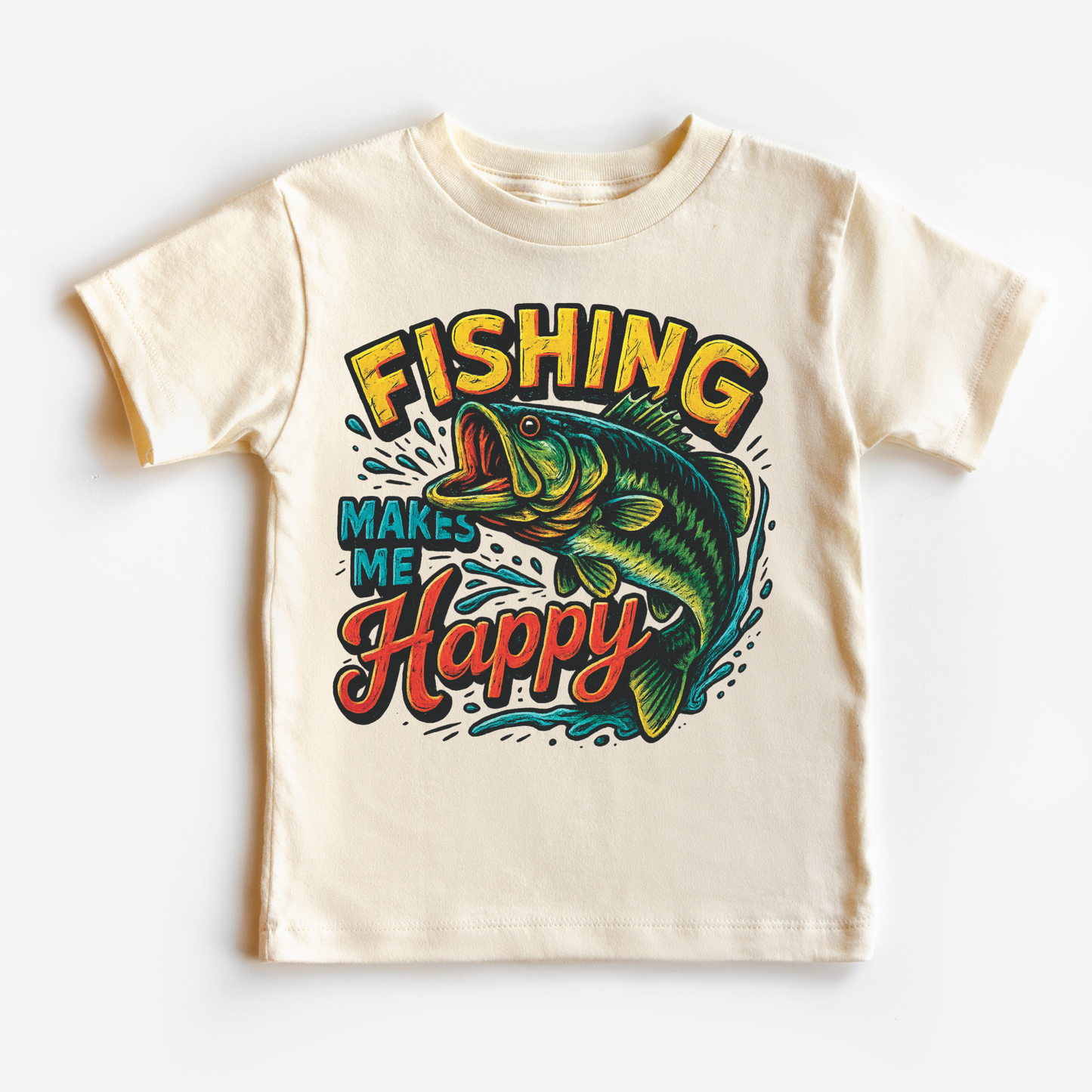 Fishing Make Me Happy Bass Fishing Outdoors Tee Shirt