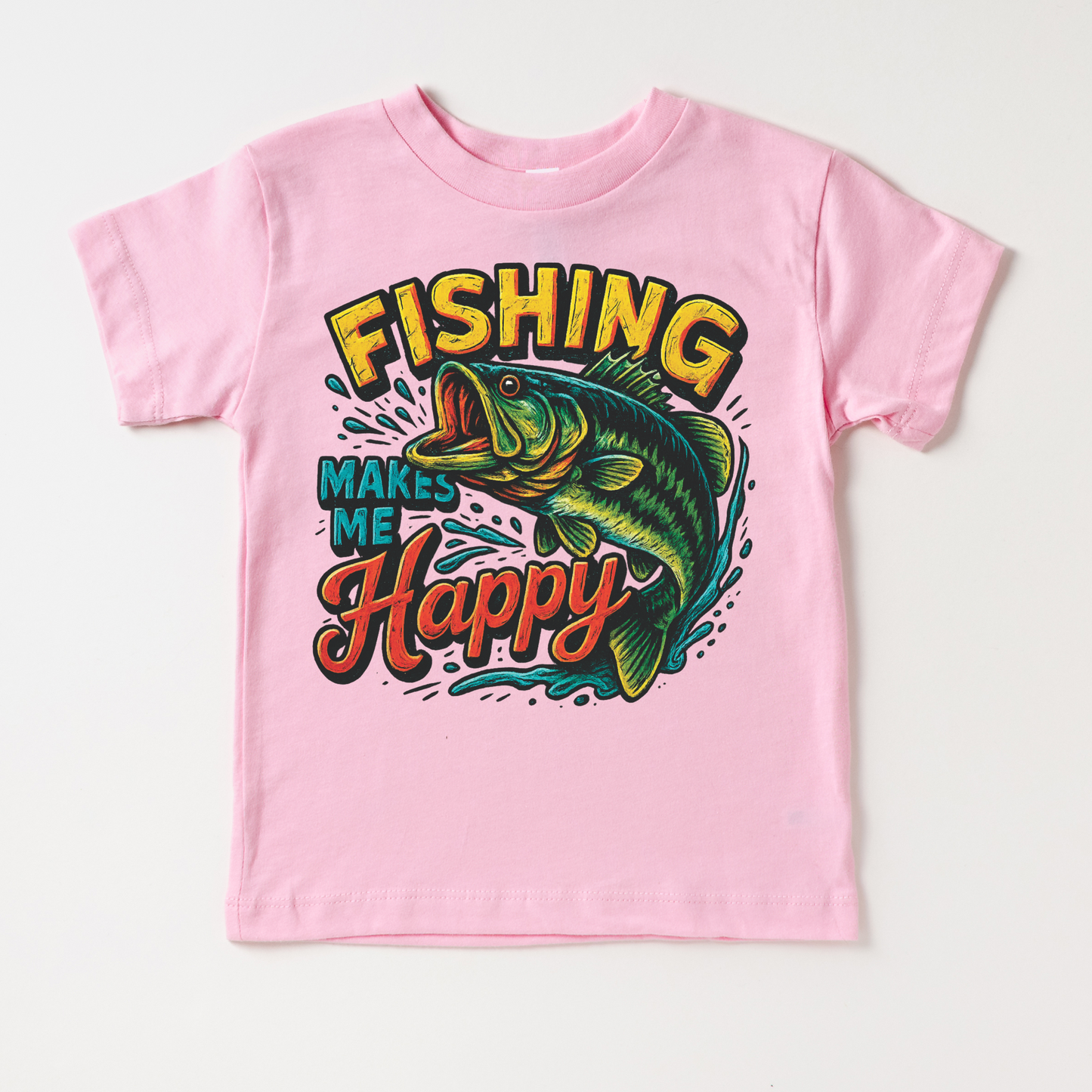 Fishing Make Me Happy Bass Fishing Outdoors Tee Shirt