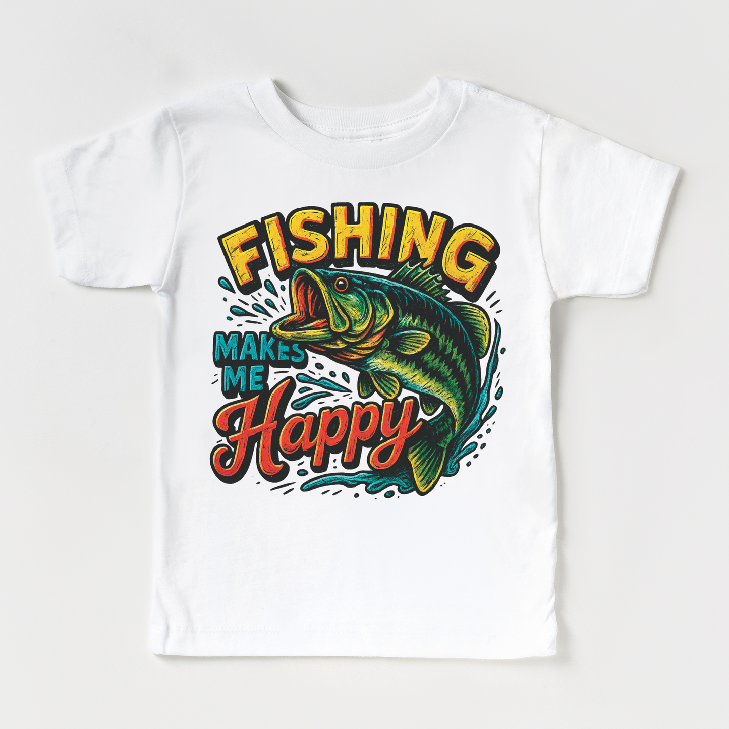 Fishing Make Me Happy Bass Fishing Outdoors Tee Shirt