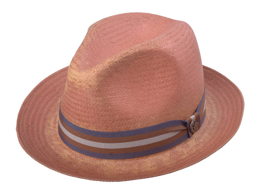 Distressed Toyo Fedora Hat Lightweight Breathable Bigalli