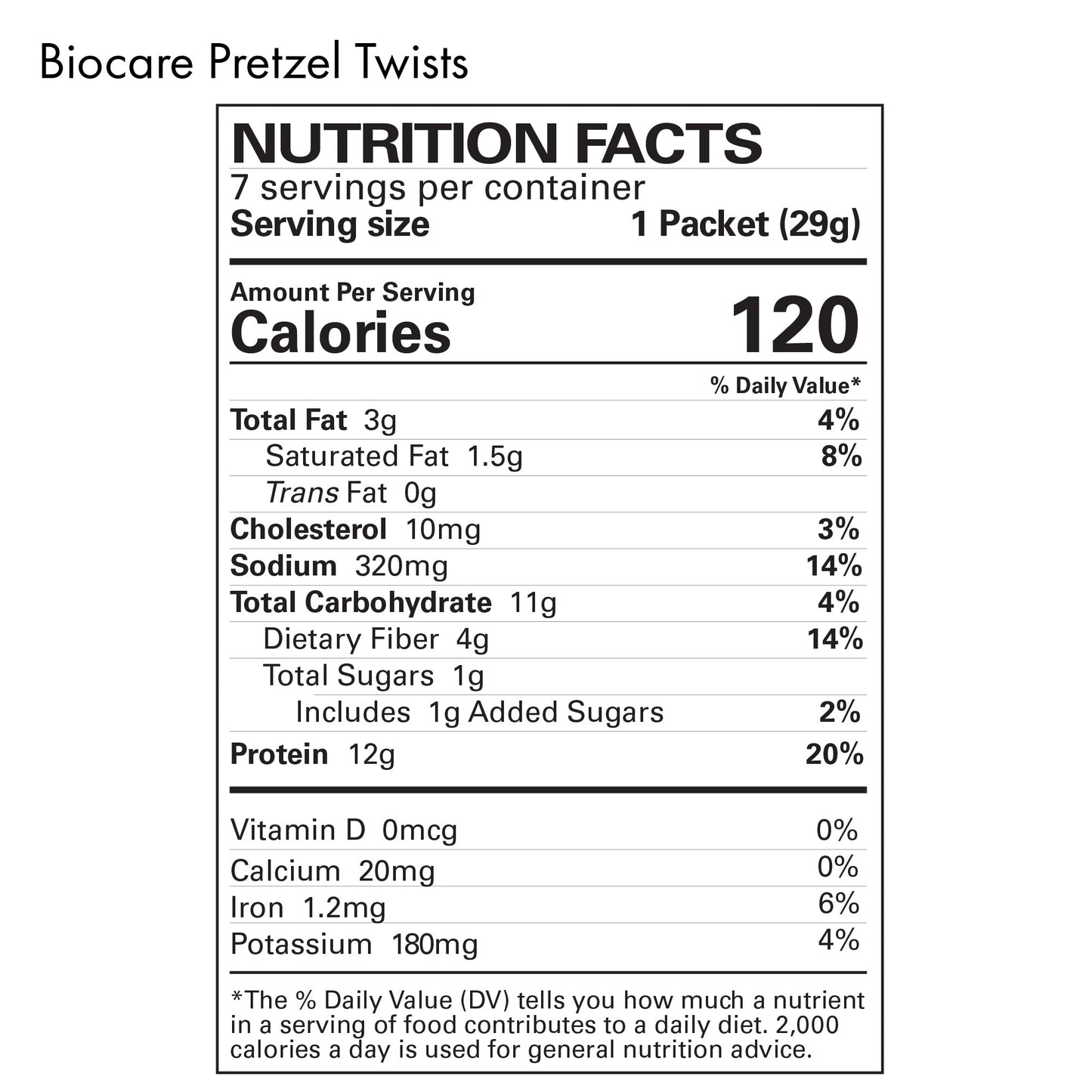 High Protein 12g Protein Pretzel Twists Biocare