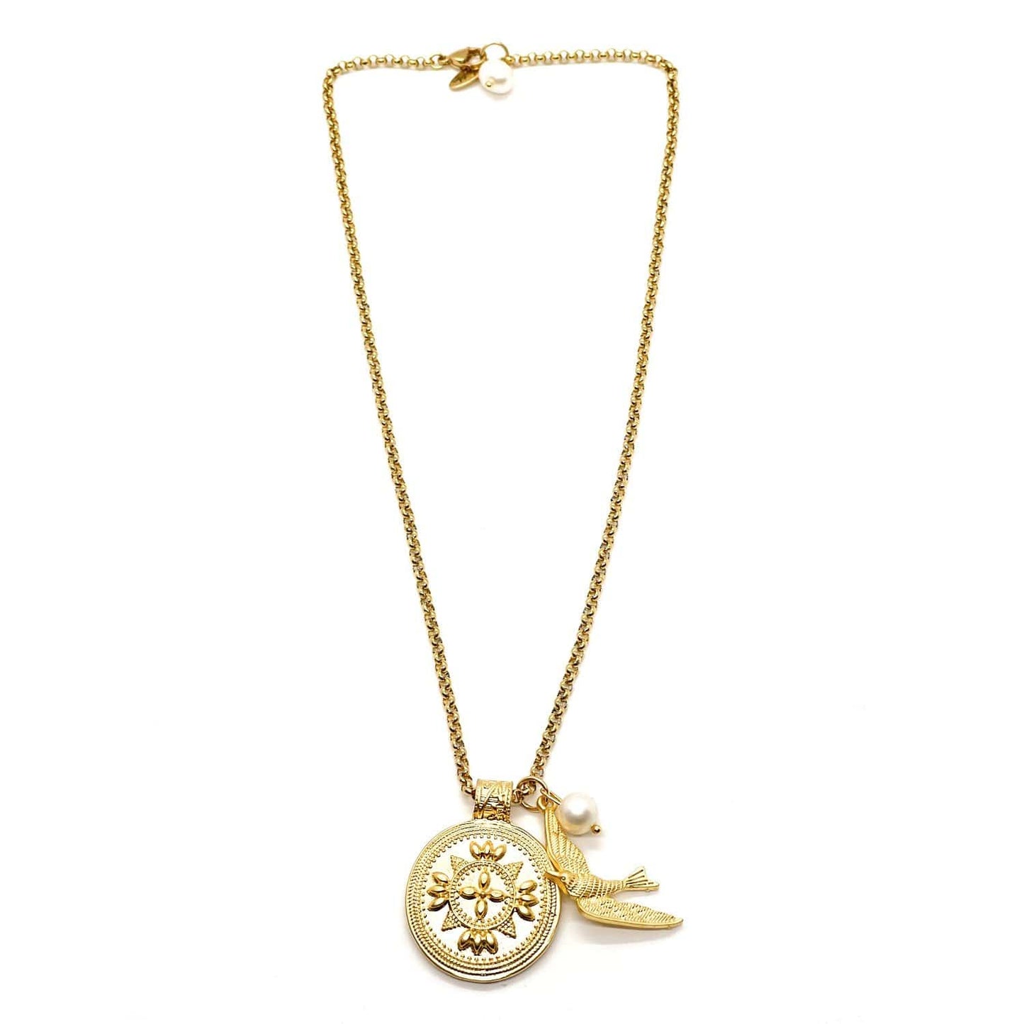 Swallow Bird 18k Gold Plated Necklace ADIBA