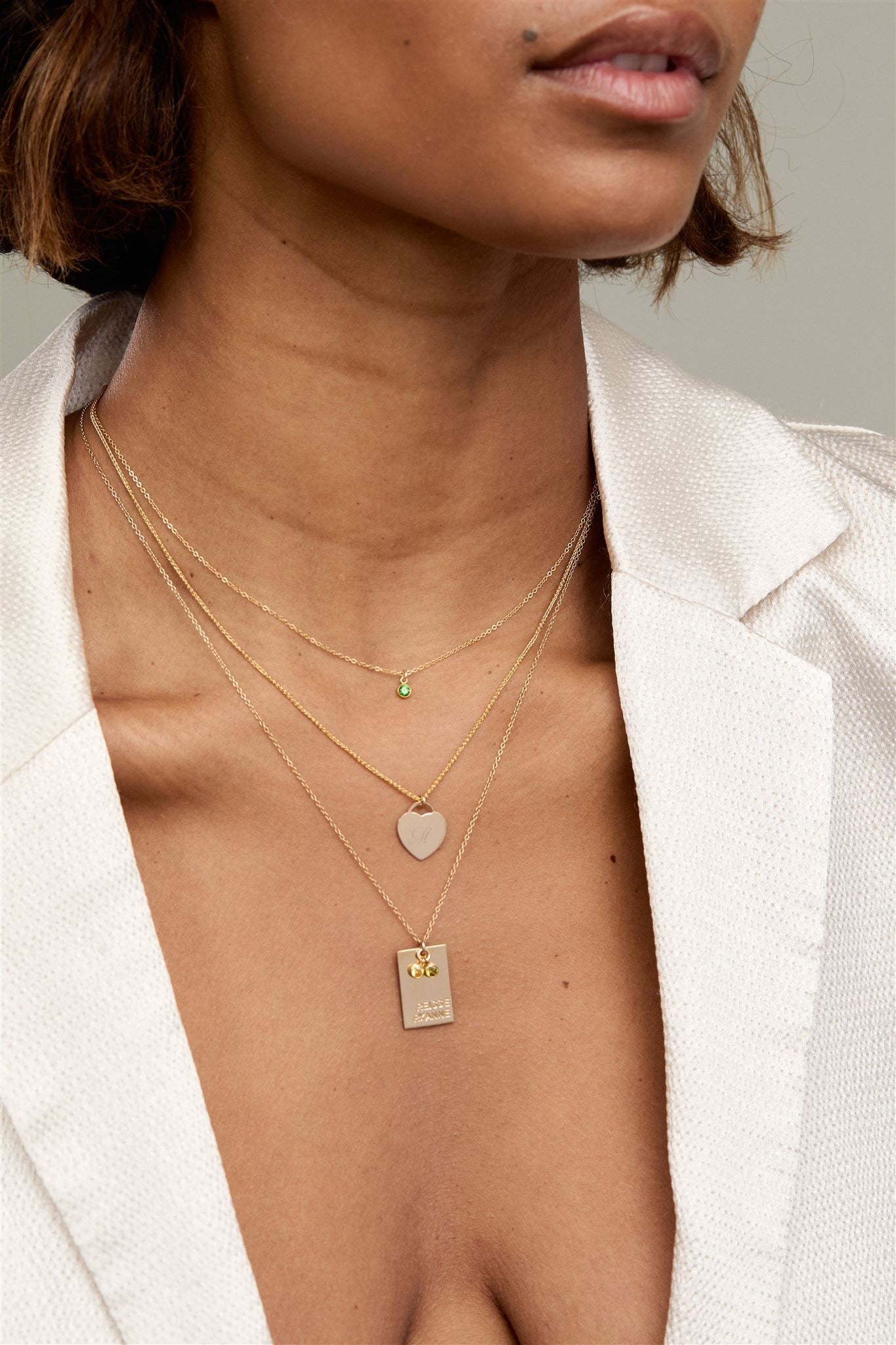 Birthstone Charm 14k Gold Filled or Sterling Silver Necklace