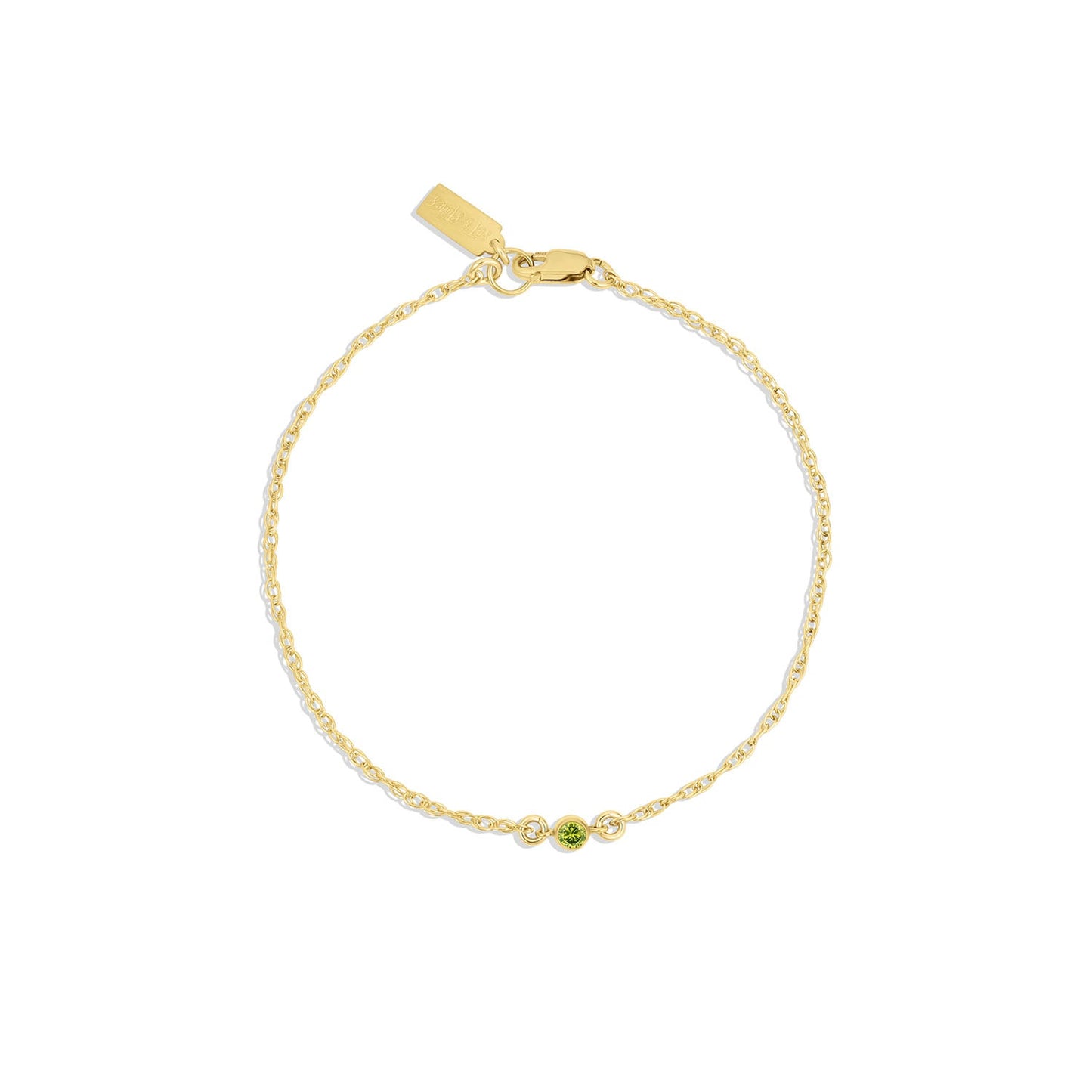 Birthstone 14k Gold Filled Bracelet with Cubic Zirconia Connector