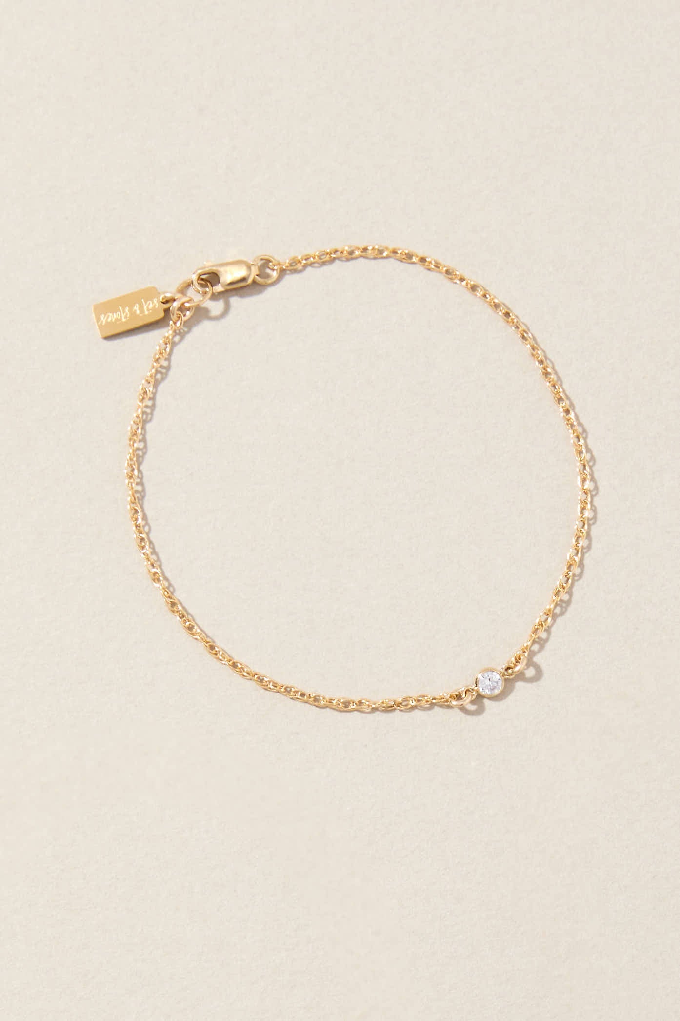 Birthstone 14k Gold Filled Bracelet with Cubic Zirconia Connector