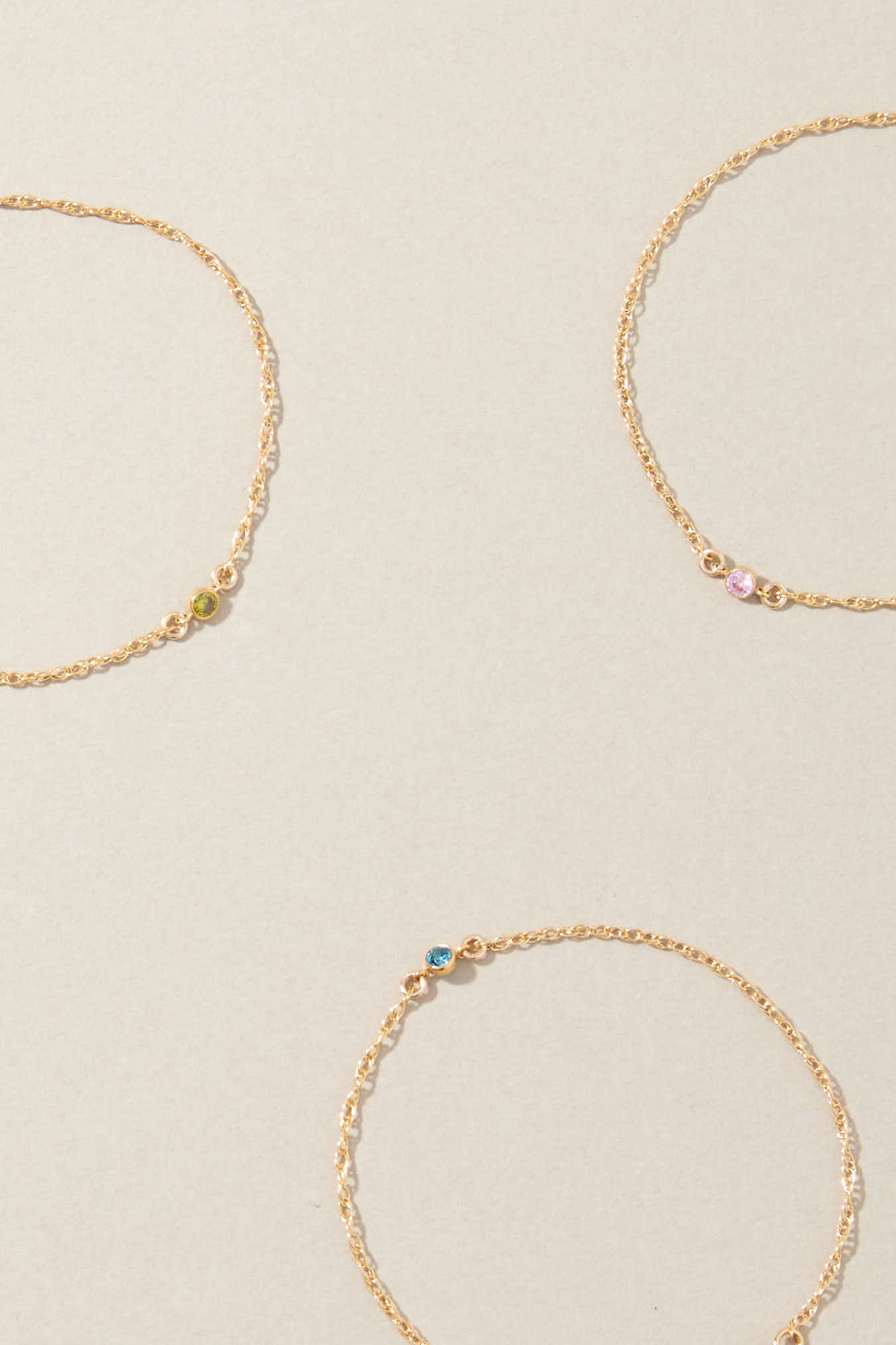 Birthstone 14k Gold Filled Bracelet with Cubic Zirconia Connector
