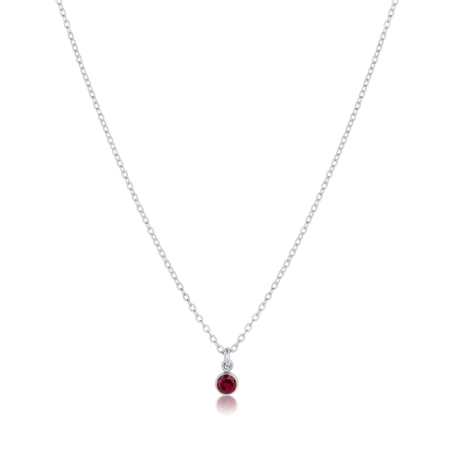 Birthstone Charm 14k Gold Filled or Sterling Silver Necklace