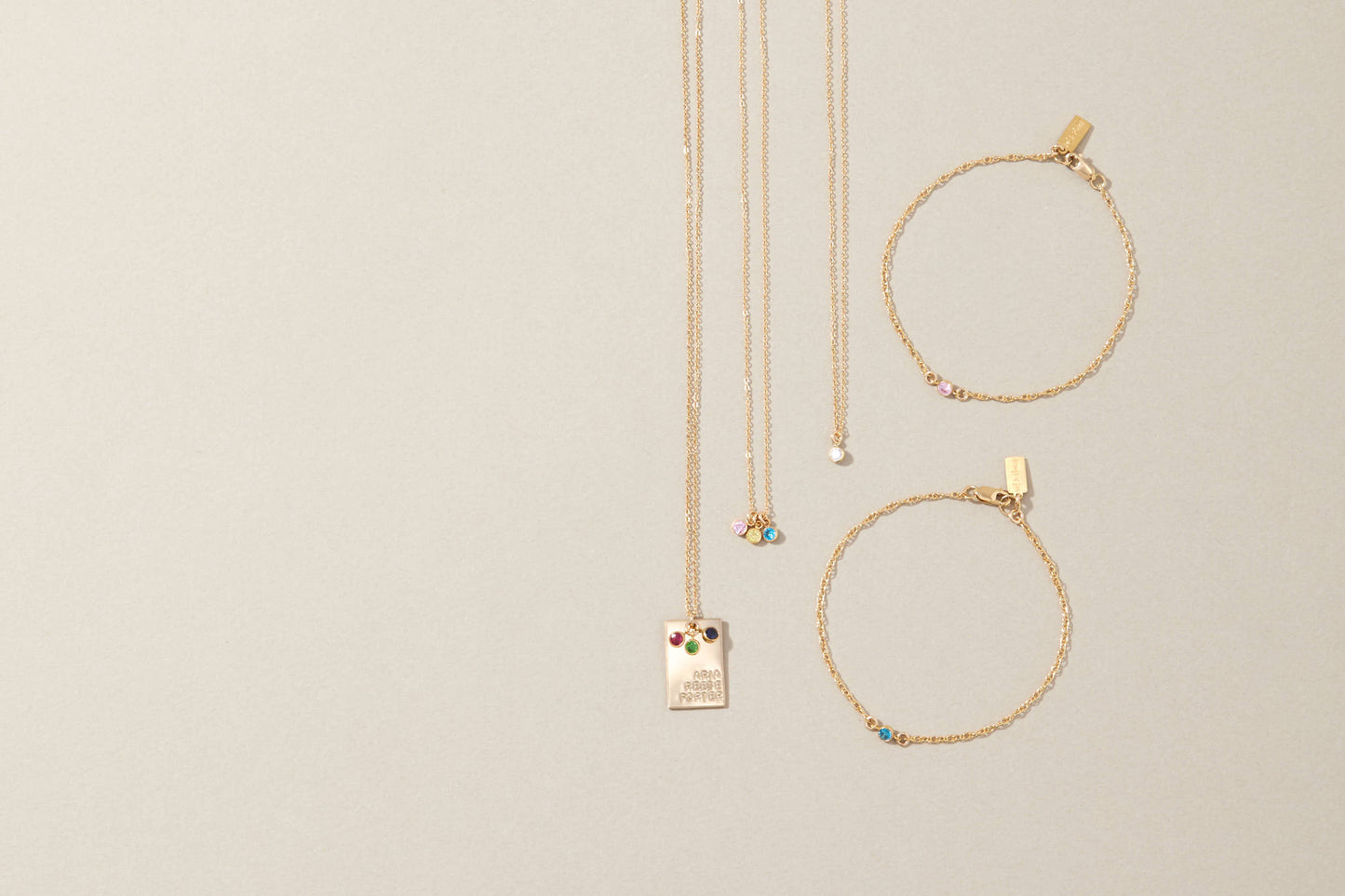 Birthstone 14k Gold Filled Bracelet with Cubic Zirconia Connector
