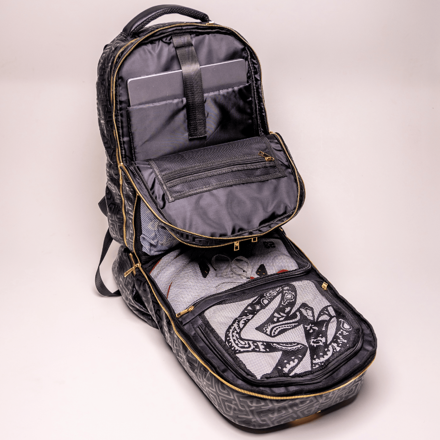 Black Monogram Patented Leather Carry-On Backpack Sole Premise