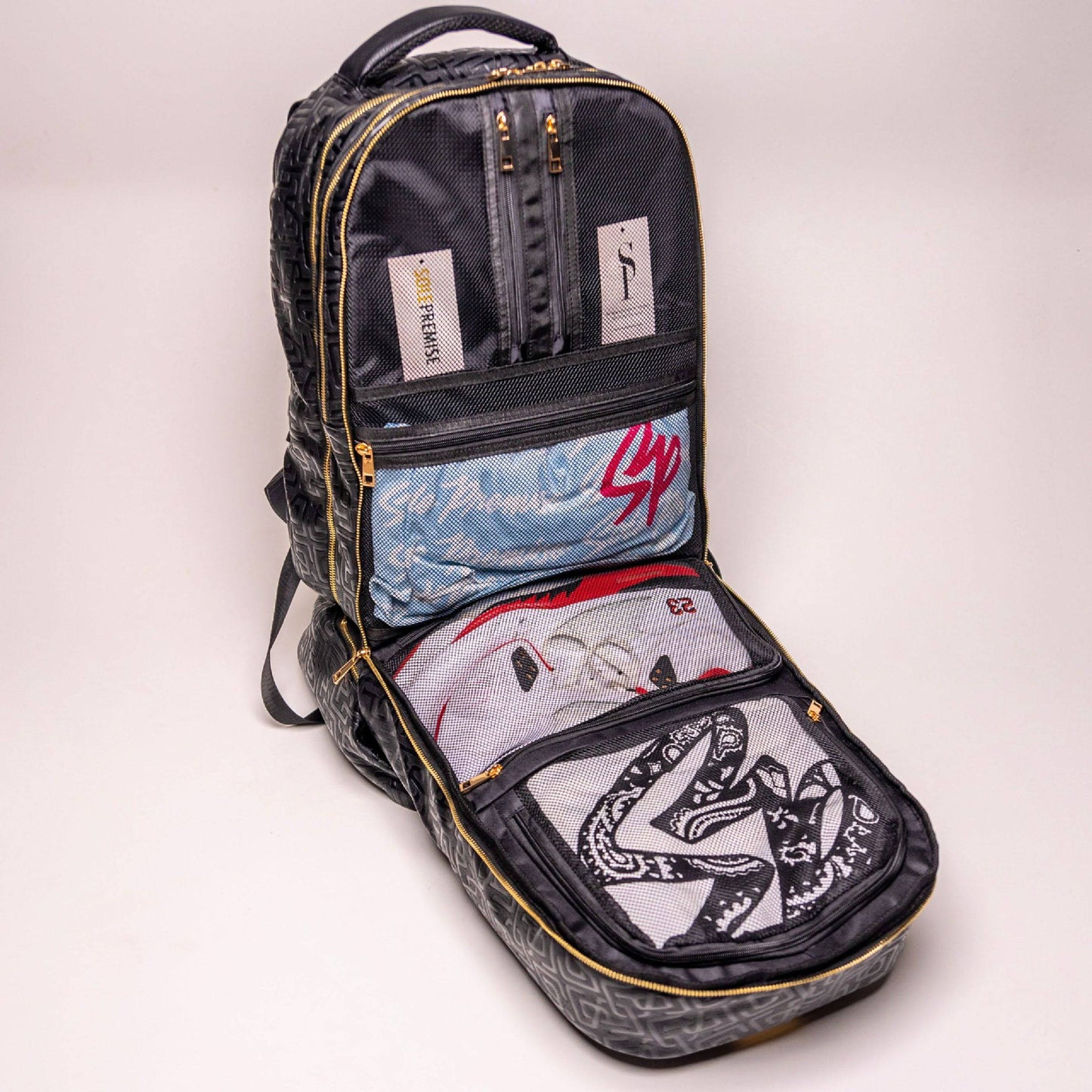Black Monogram Patented Leather Carry-On Backpack Sole Premise