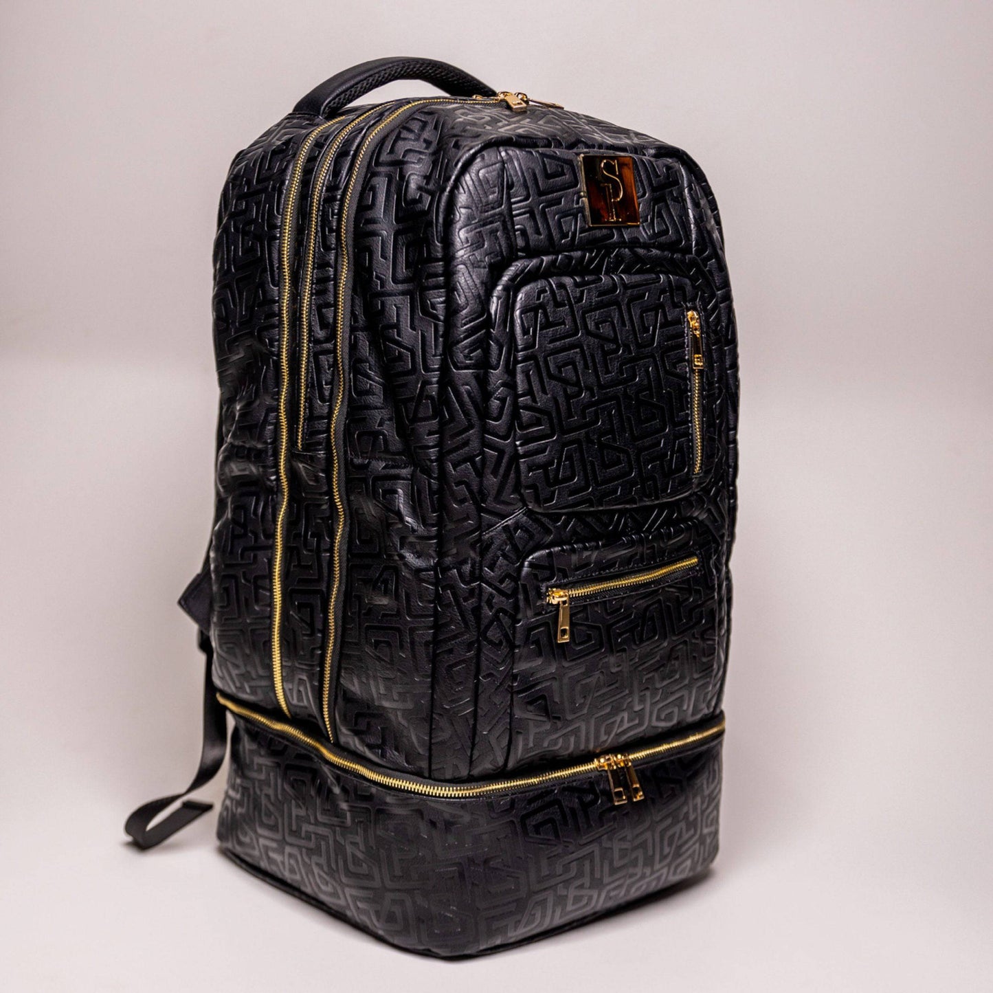 Black Monogram Patented Leather Carry-On Backpack Sole Premise