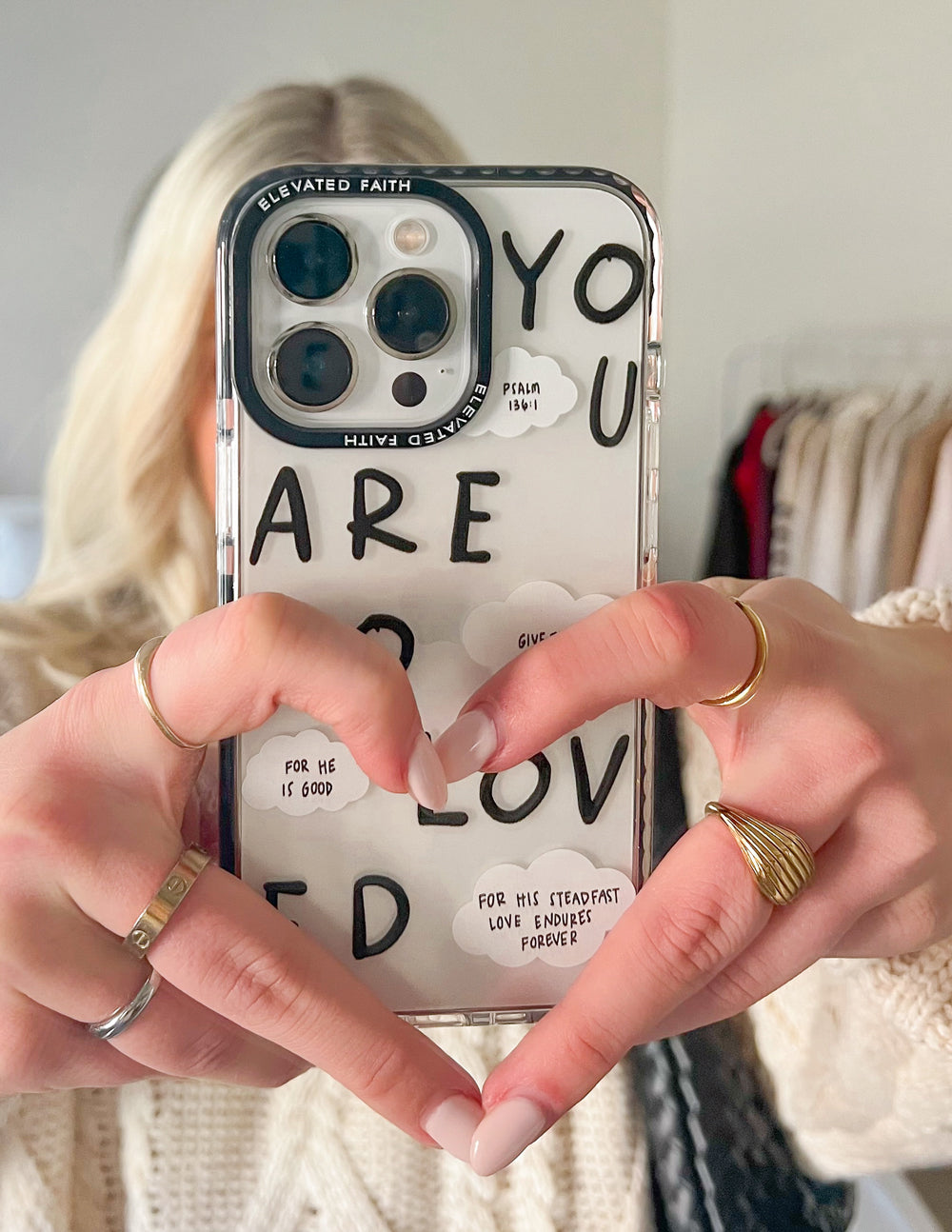 Black You Are So Loved Phone Case Durable Protective Phone Case